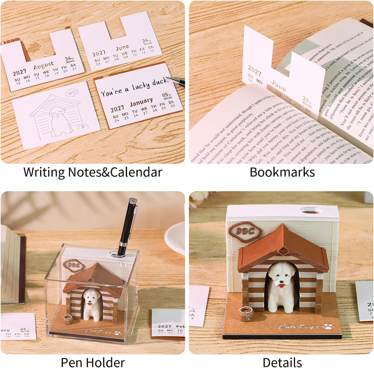 3D Memo Pad Time Piece Calendar 2027, 3D Calendar 2027