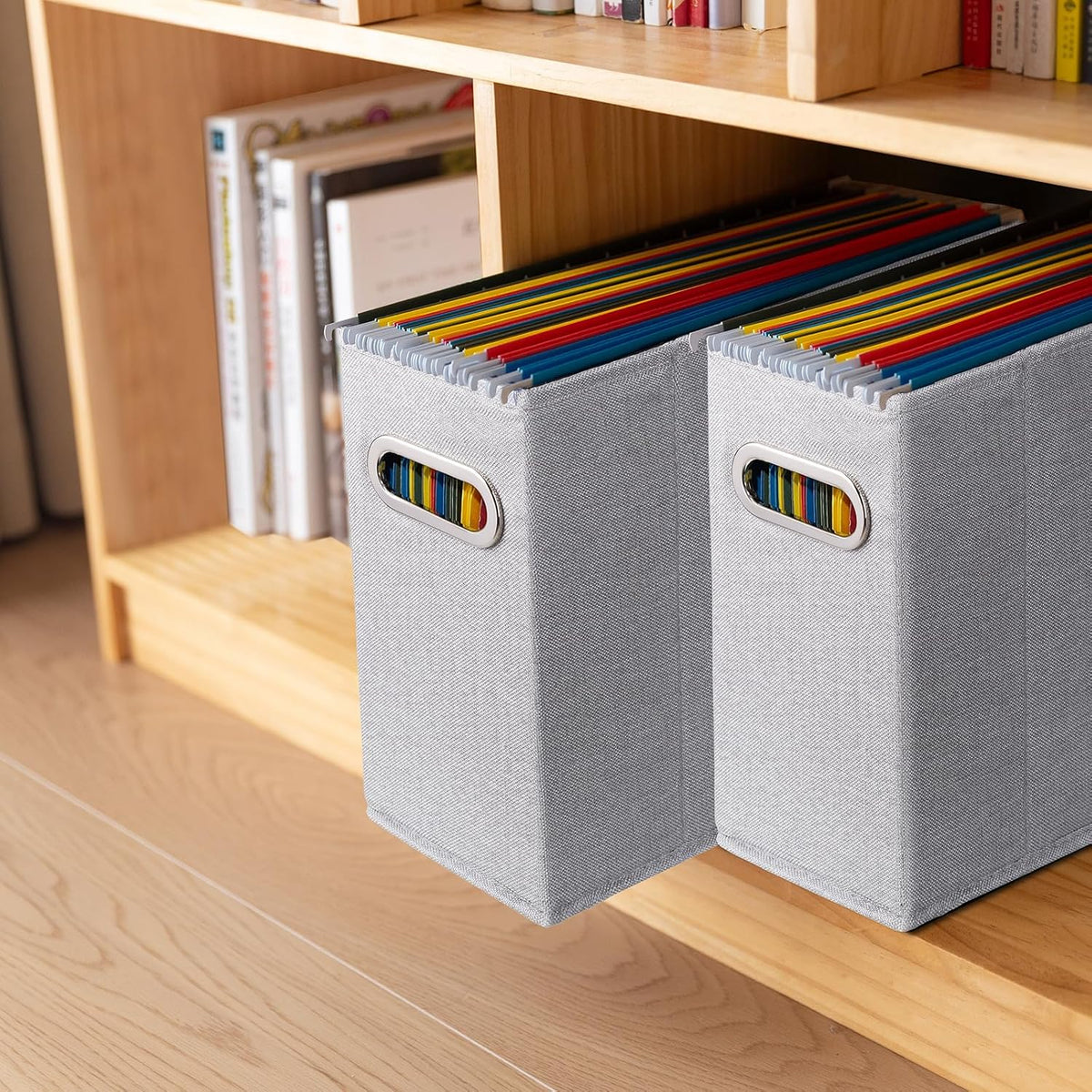 4 Packs Letter Size File Organizer, File Folders Organizer, Fabric Storage Bo...