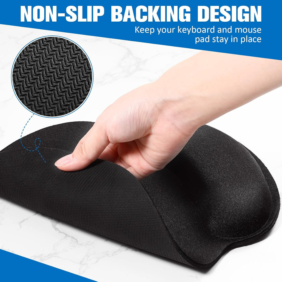 Yunsailing 8 Pcs Ergonomic Mouse Pad and Keyboard with Wrist Support Set