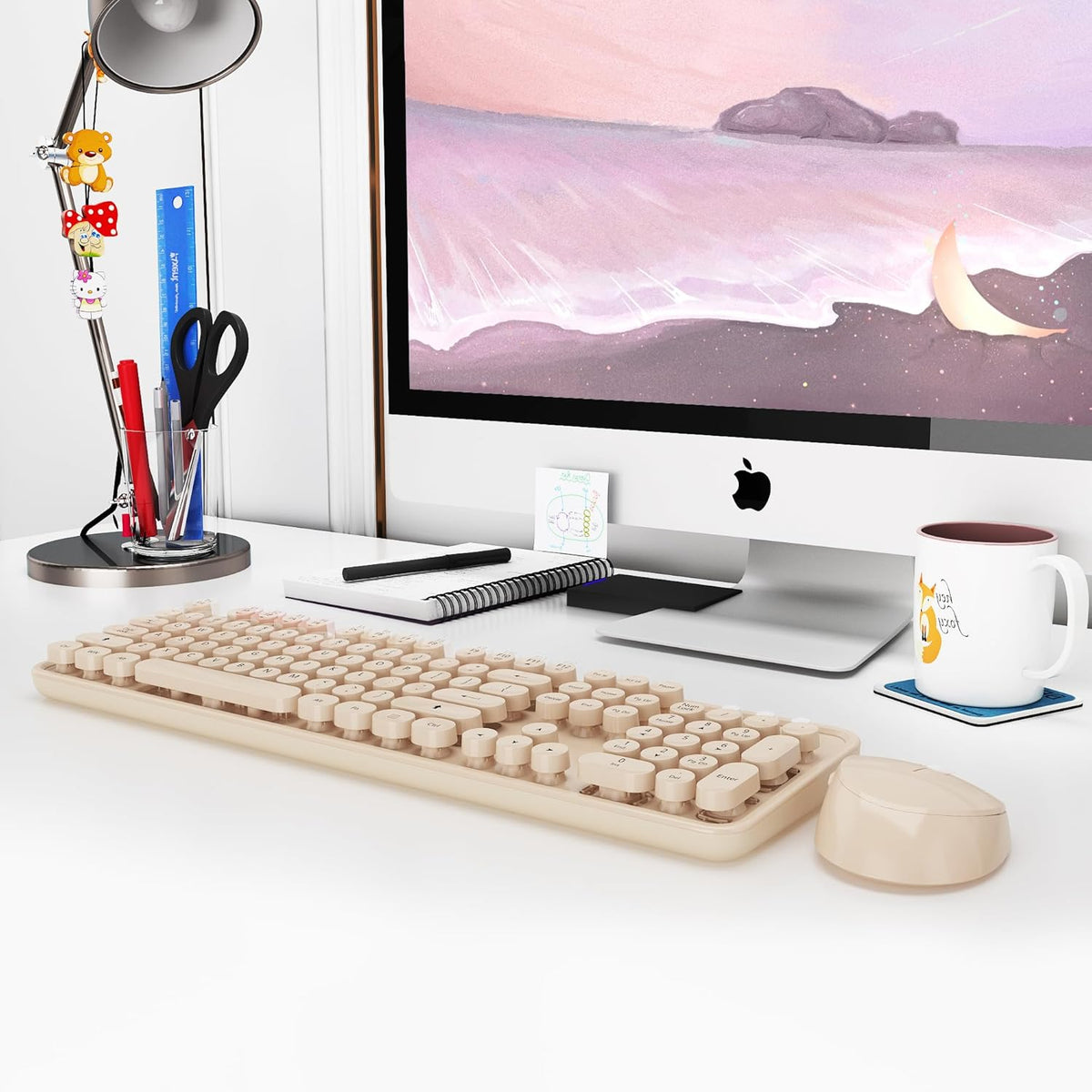 KOOTOP Cute Colorful Wireless Keyboard and Mouse Combo