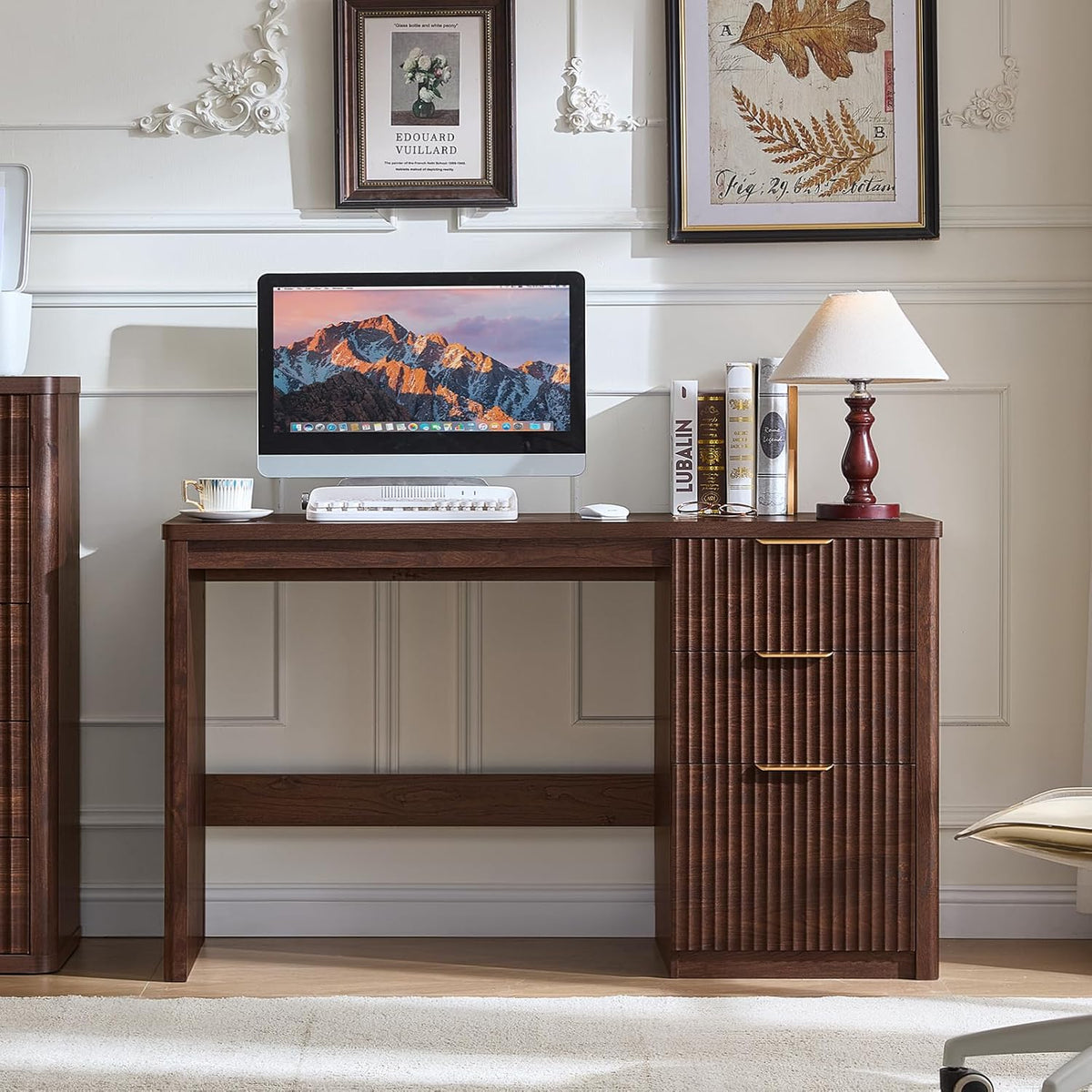 LEYAOYAO Office Desk 48" with 3 Drawers Storage File Cabinet