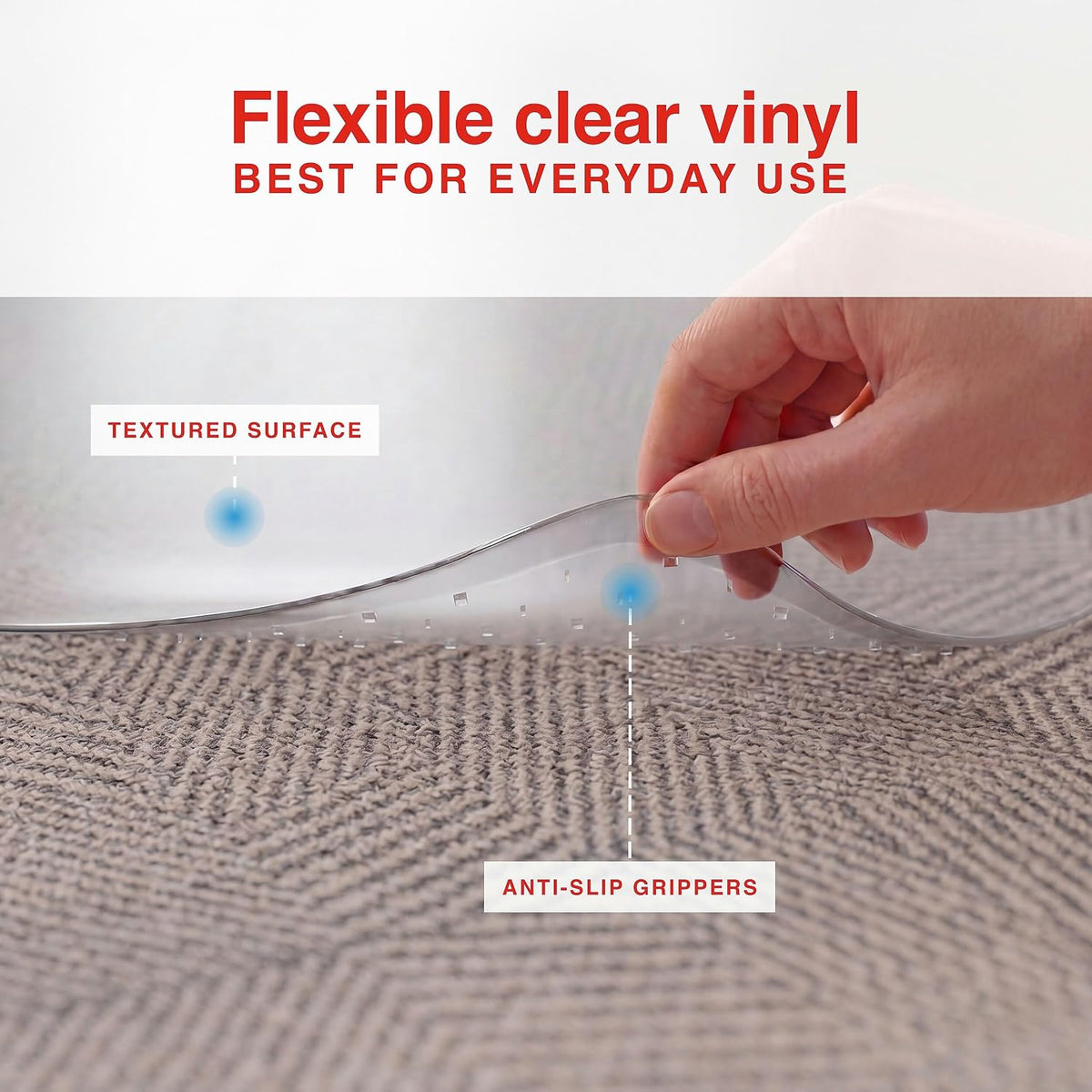 Staples Office Chair Mat with Lip, Flat-Pile Carpet, 48" x 36"