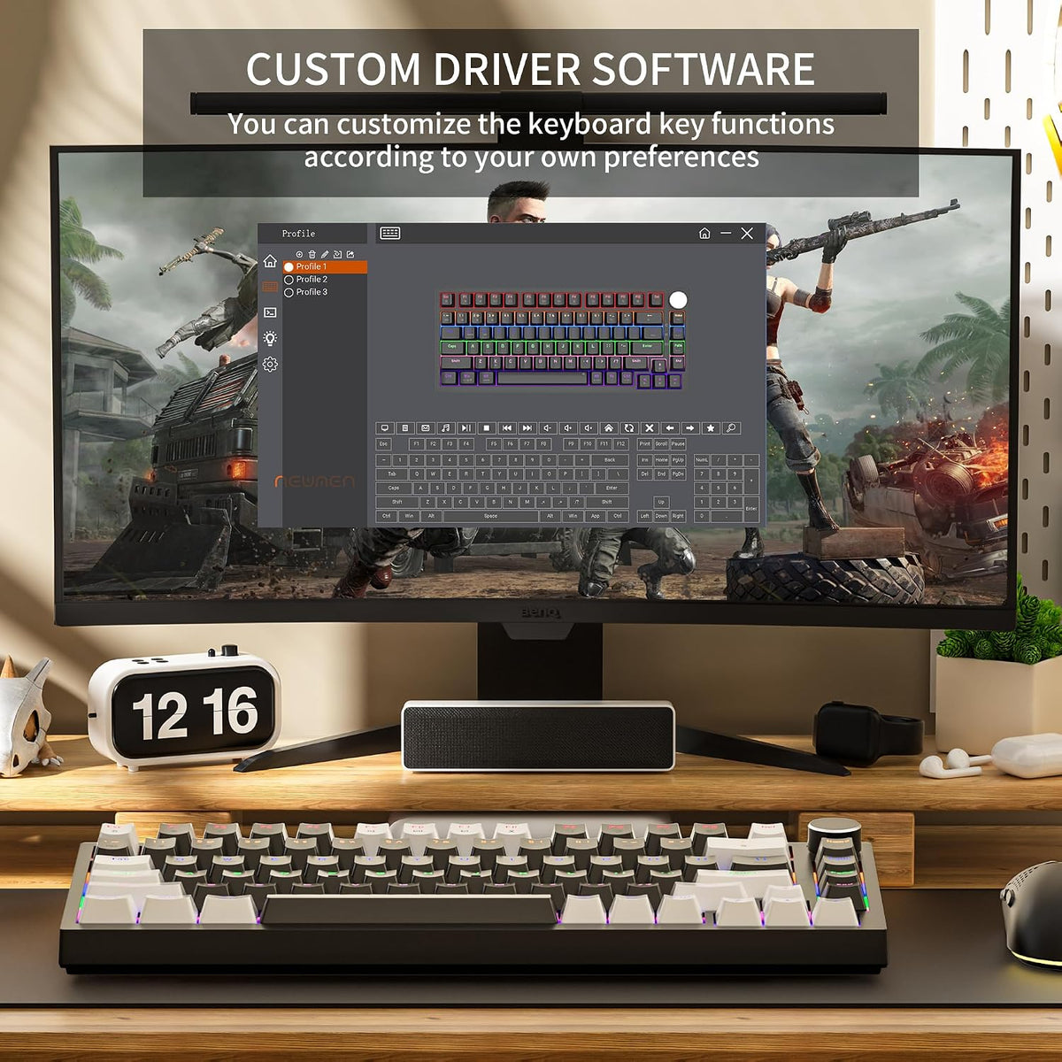 Newmen GM326 Mechanical Keyboard,75% Percent Gaming Keyboard,Wired Keyboard