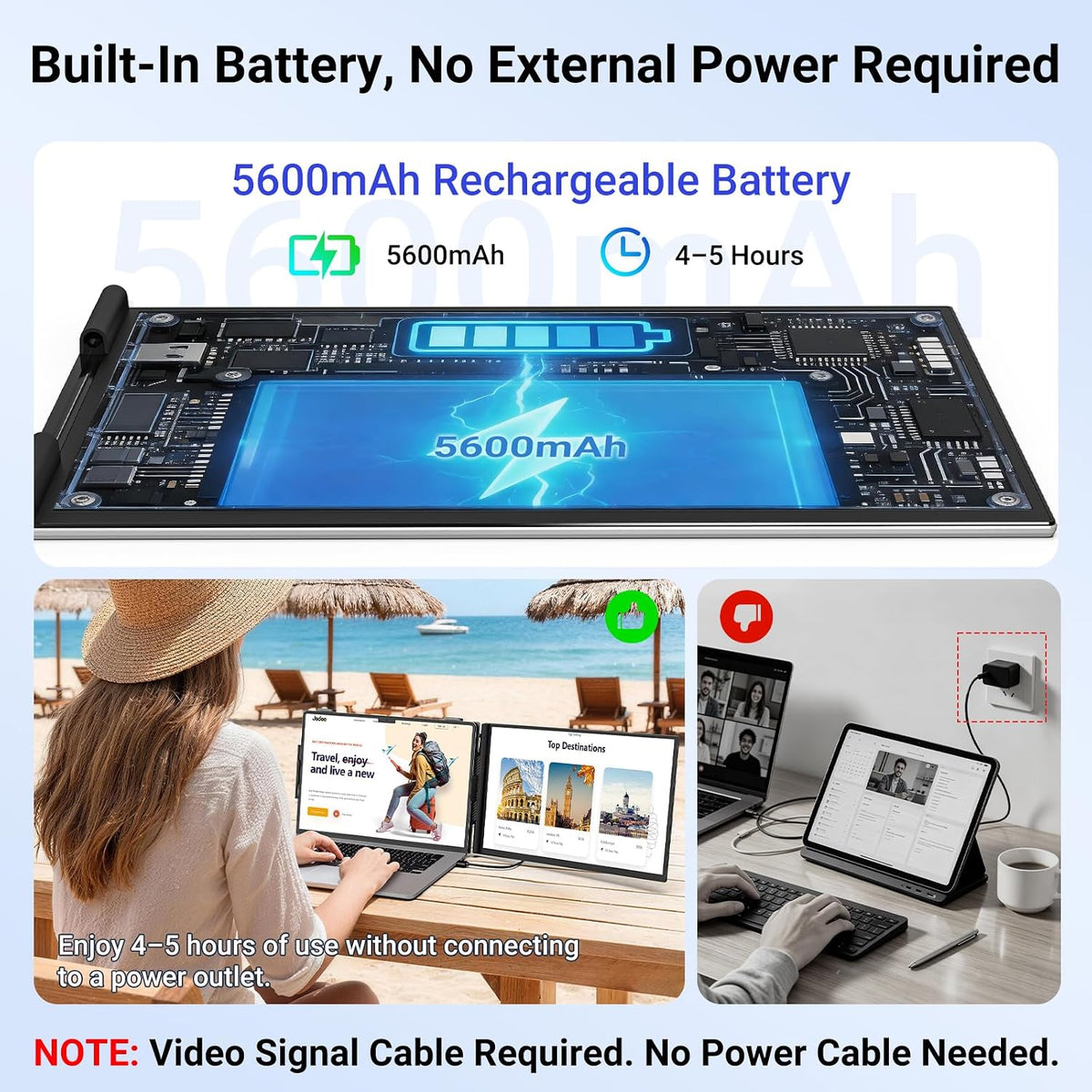 14'' Laptop Screen Extender, 16:10 1200P OLED Portable Monitor with B...