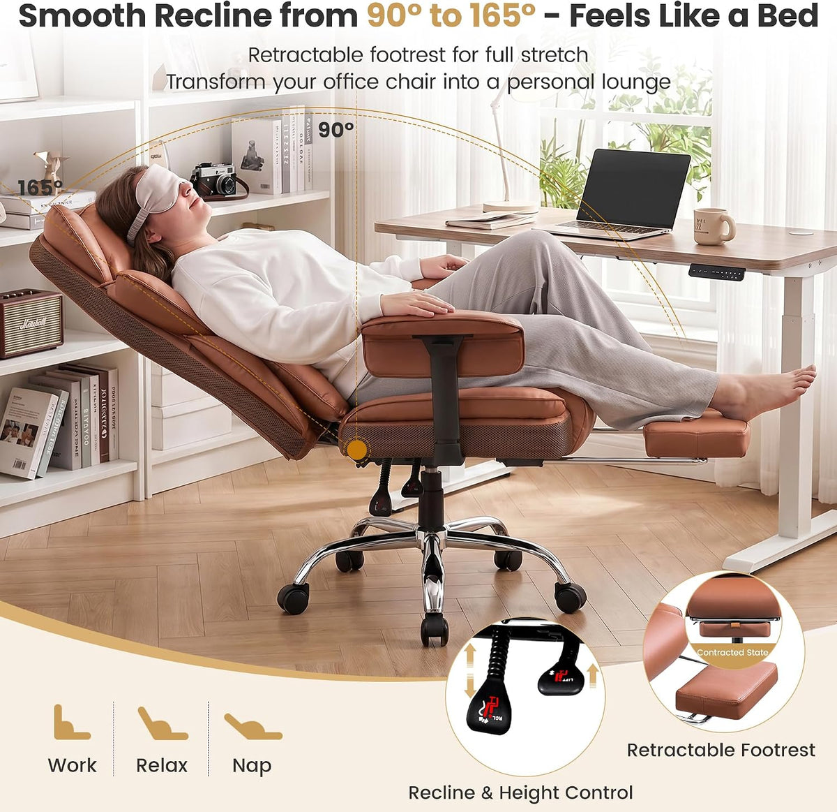 Big & Tall Executive Office Chair, Ergonomic High Back Heavy Duty Compute...