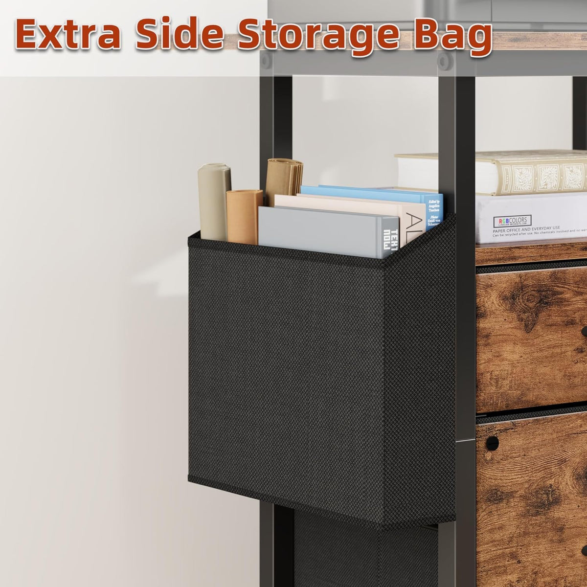 GYIIYUO 2 Drawer File Cabinet 24''W, Mobile Filing Cabinet, Printer S...
