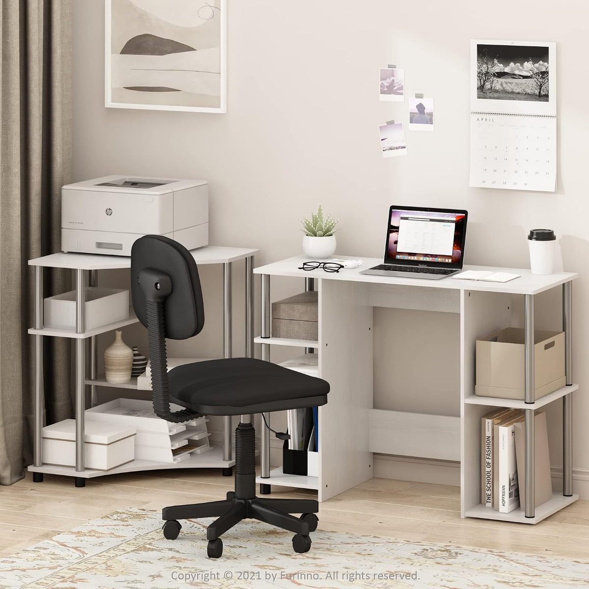 Furinno JAYA Desk, 38.4" Wide Gaming Desk, Computer Study Desk, Office D...