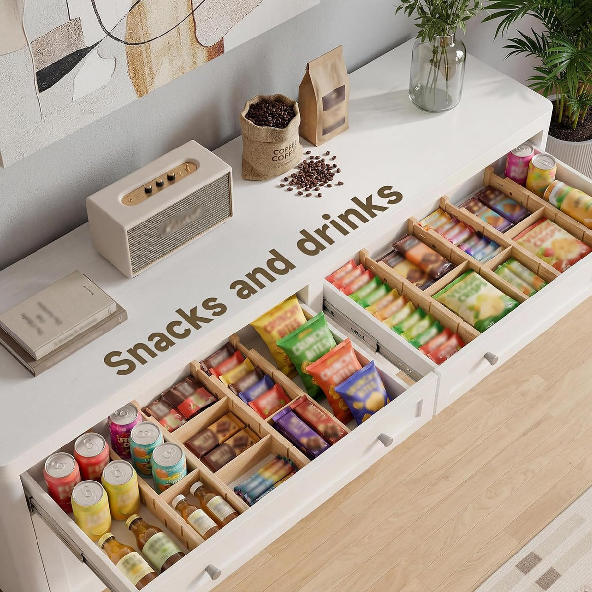 Bamboo Drawer Dividers, Expandable Kitchen Drawer Organizer
