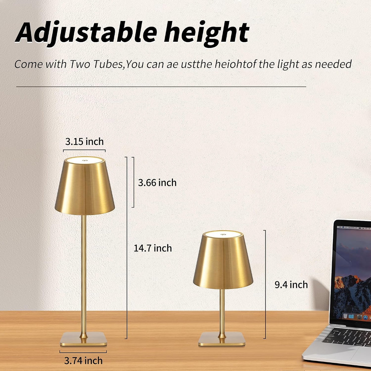 Mr. White Outdoor Waterproof Cordless Wireless Rechargeable Portable Top Touc...