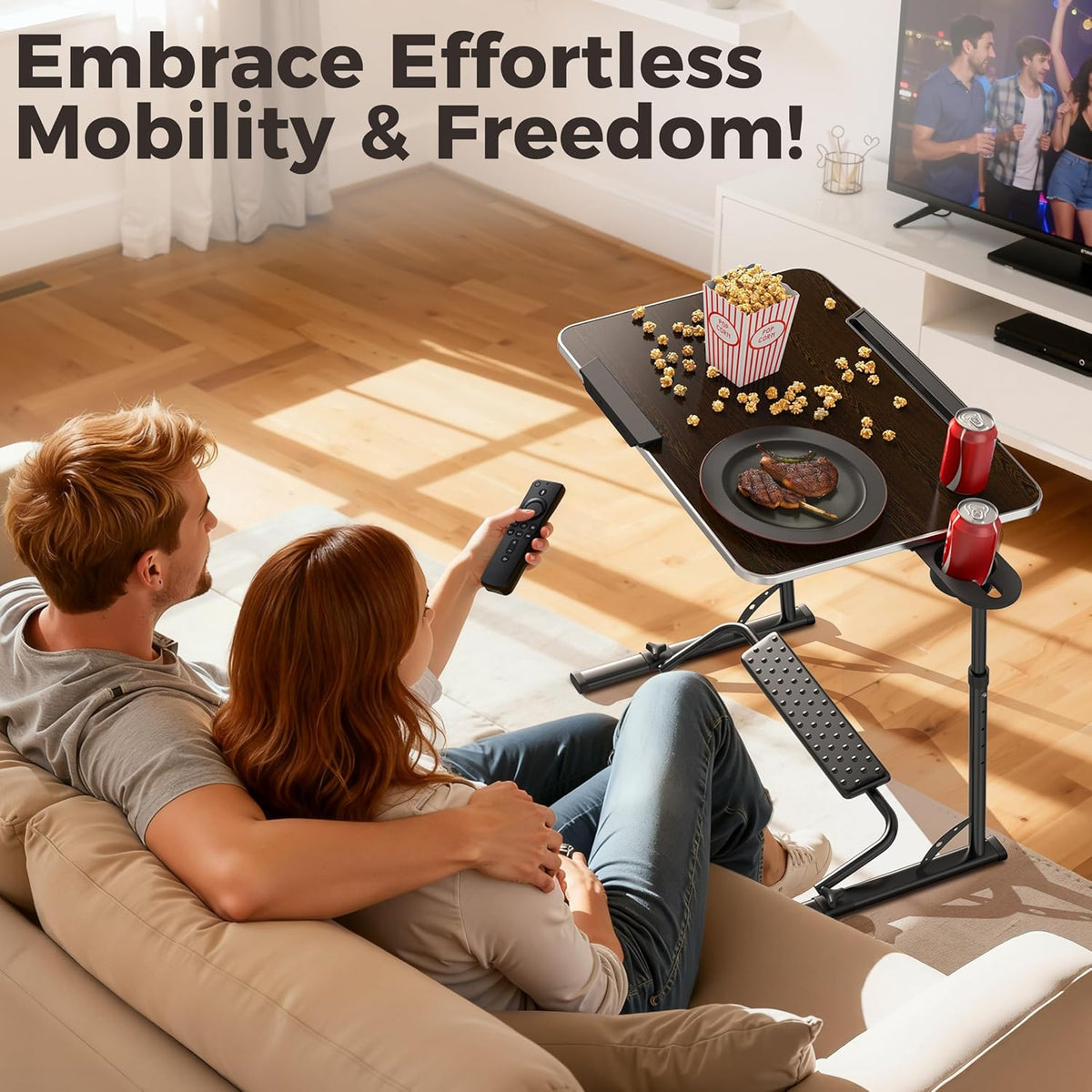 FoldWise Upgraded Folding TV Tray Table, Sturdy Couch & Dinner Laptop Table