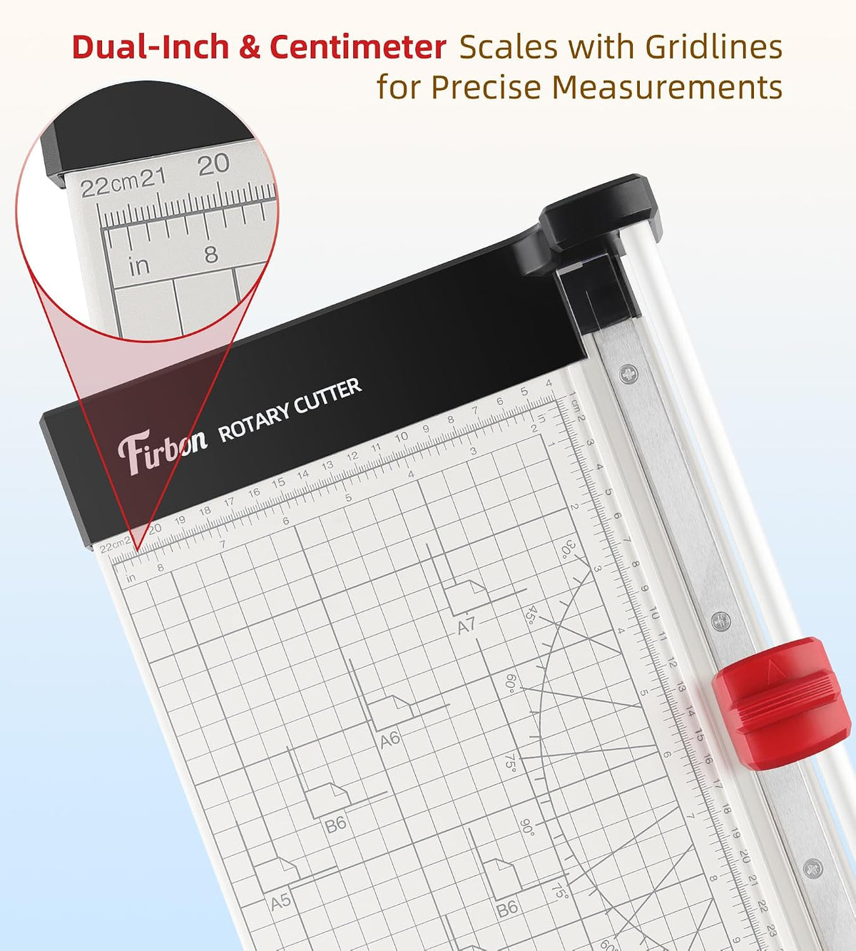 Firbon 15 Inch Rotary Paper Trimmer with Replaceable Blade