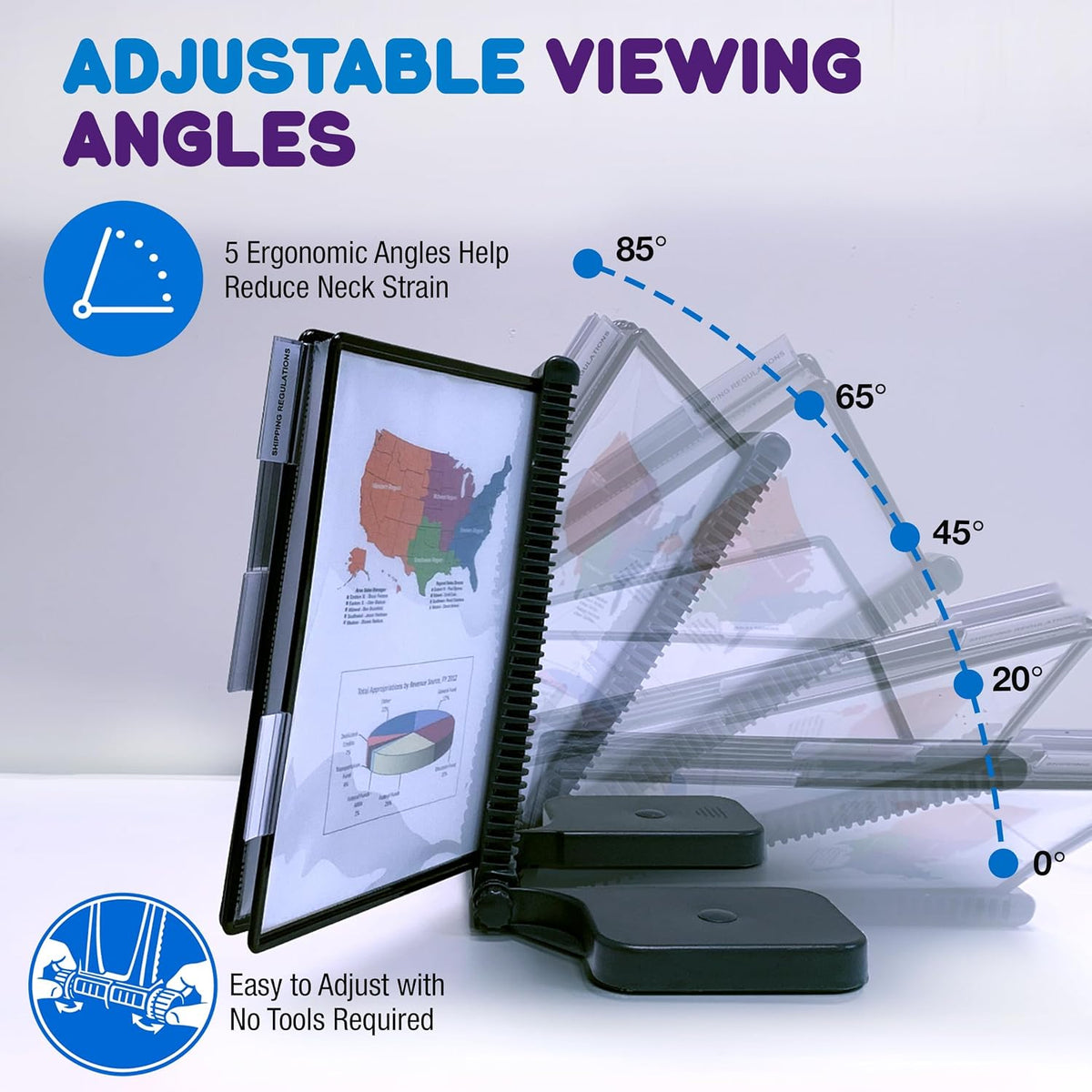 Ultimate Office AdjustaView Expandable Desk Reference Display Organizer 20B