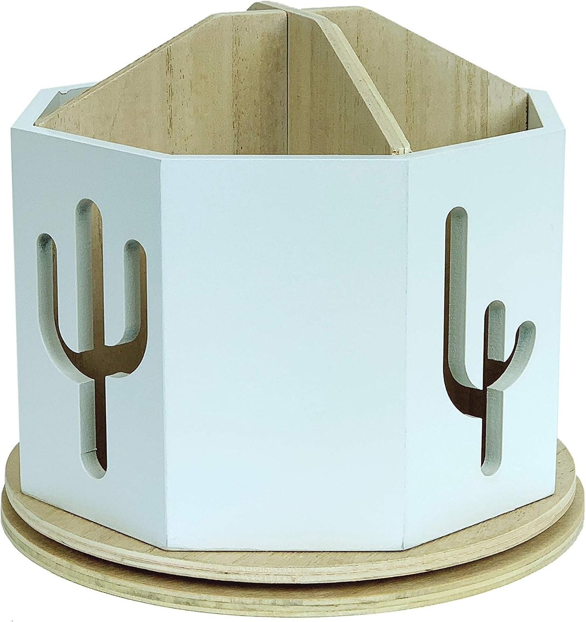 Spinning Desktop Stationary Organizer – Decorative Wooden Rotating Pen and Pe...