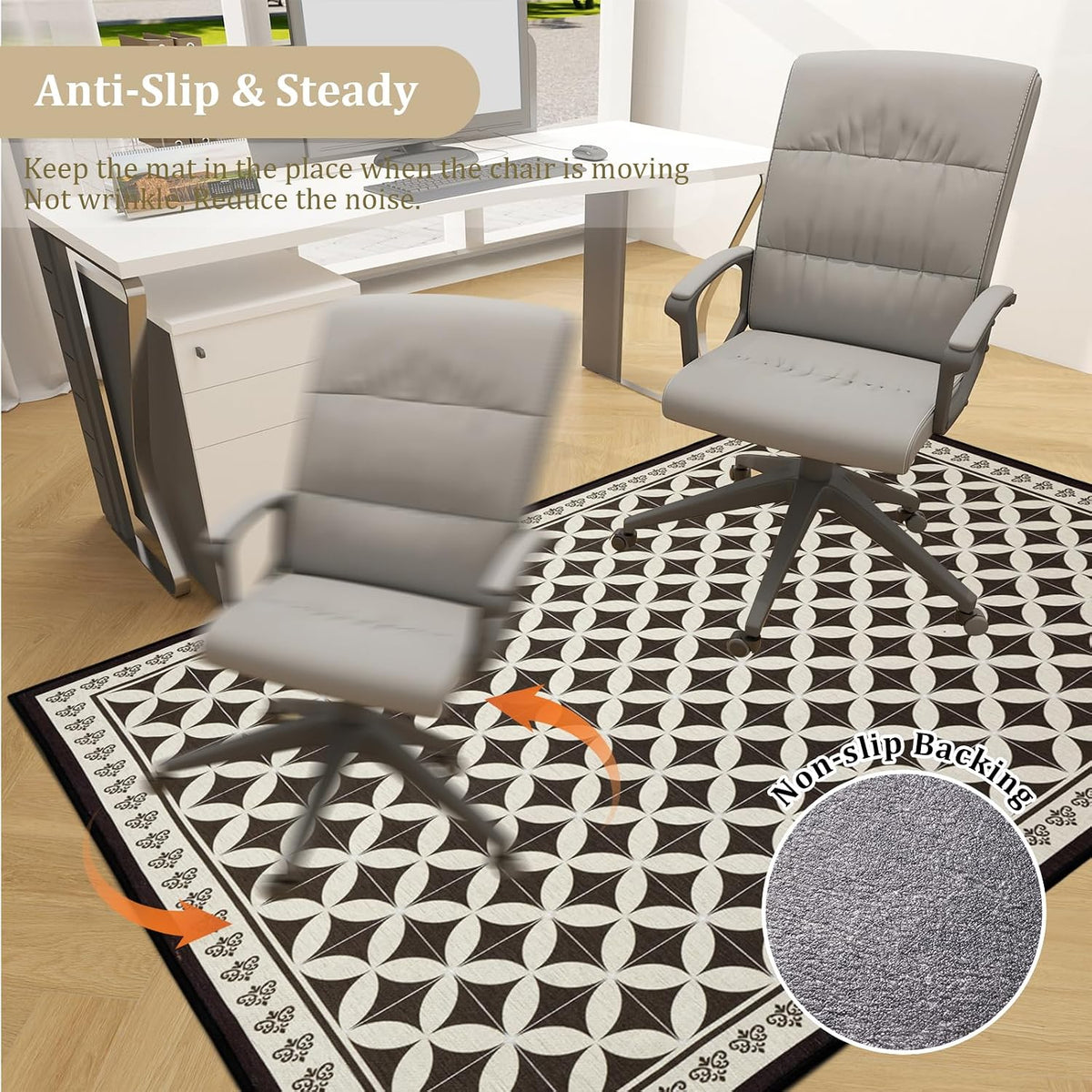 Office Chair Mat for Hardwood Floor, 60"x45" Easy Glide Computer De...