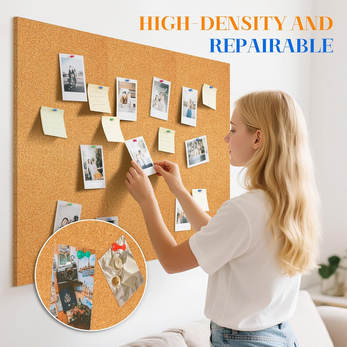 DOLLAR BOSS Cork Board Tiles, 6 Packs 12" x 12" 1/2" Thick Bul...
