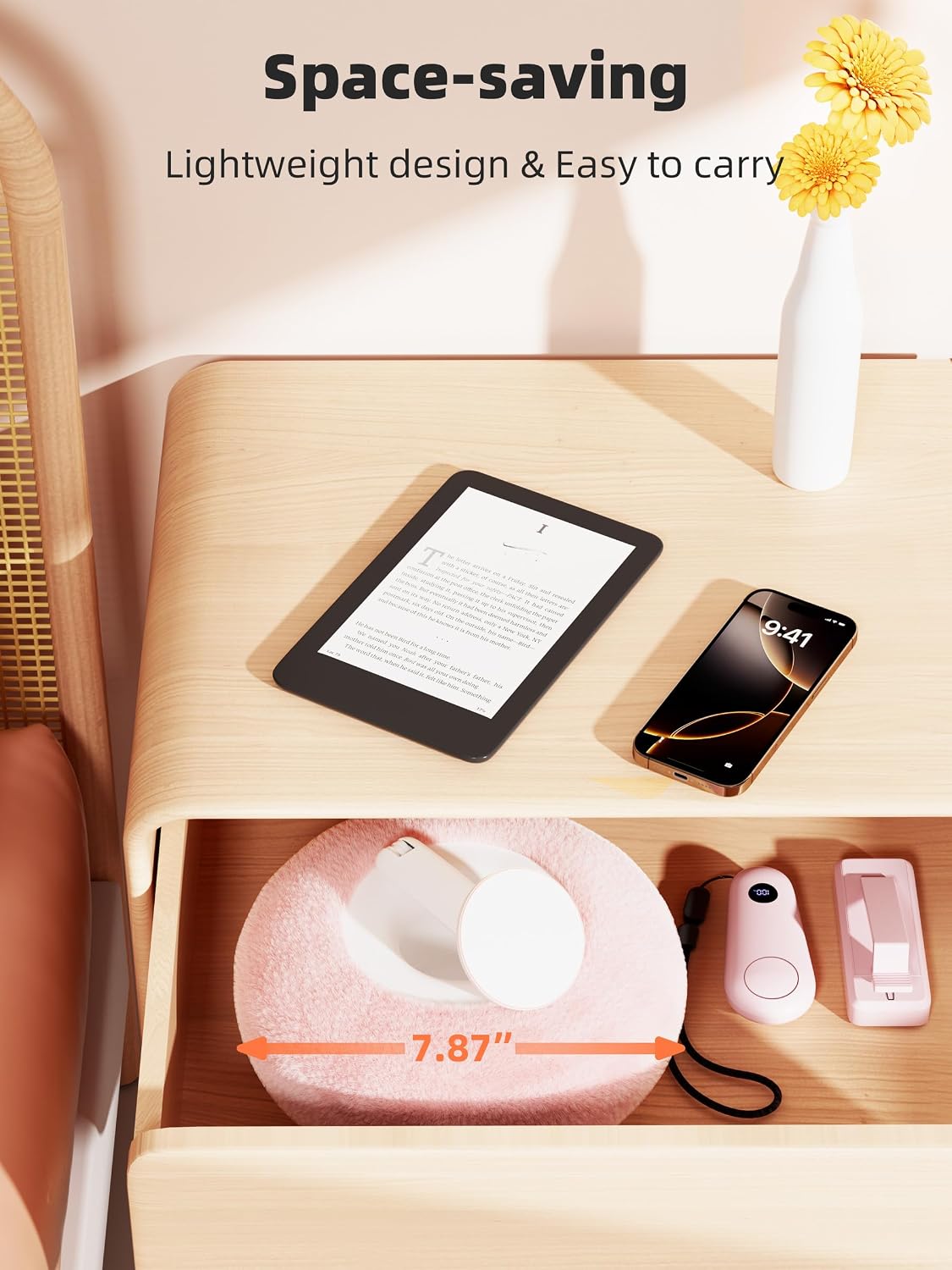 VoltifyMax Magnetic Kindle Holder with Page Turner, Cozy Pillow Kindle Stand ...