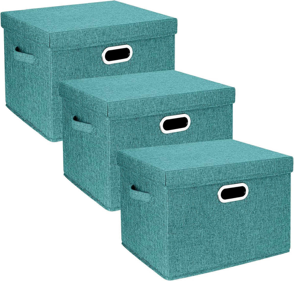 TYEERS Large Storage Bins with Lids, Collapsible, Washable, Fabric Storage Bo...