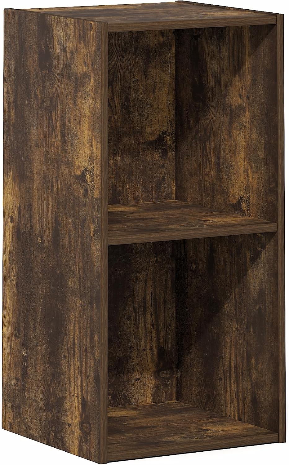 Furinno LUDER Book Shelf, 2-Cube Bookshelf, Bookcase, Amber Pine