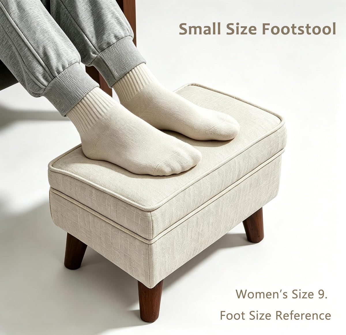 FAGAGA Ottoman Foot Rest, Small Footstool Ottoman with Adjustable Lid