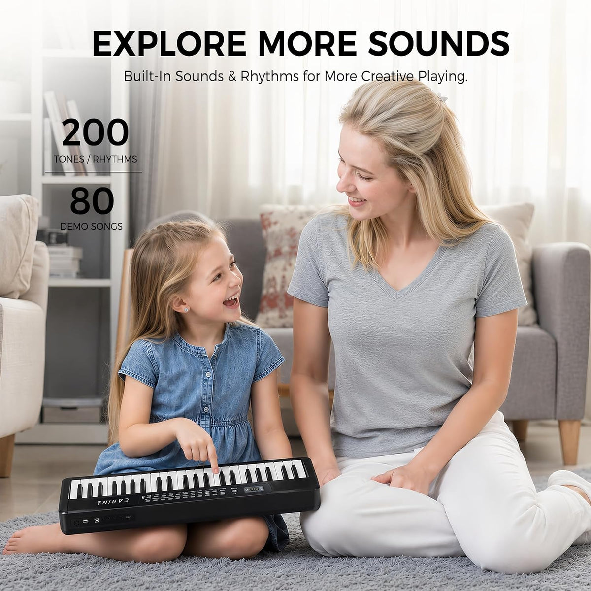 Carina 88-Key Foldable Digital Piano, Semi-Weighted, Portable Keyboard