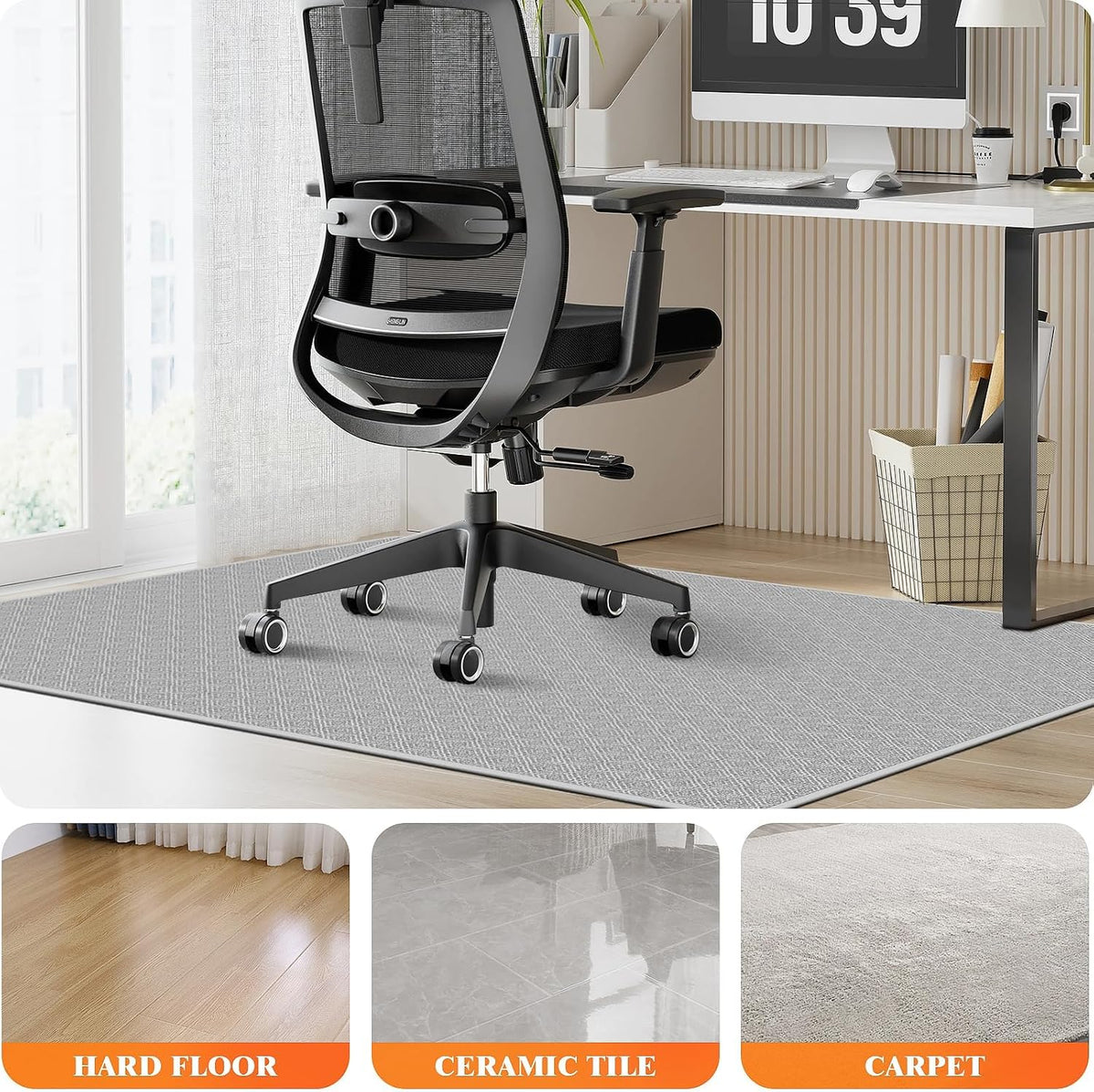 KMAT Office Chair Mat, 46x60in Heavy Duty Hardwood/Tile Floor Protector, Comp...