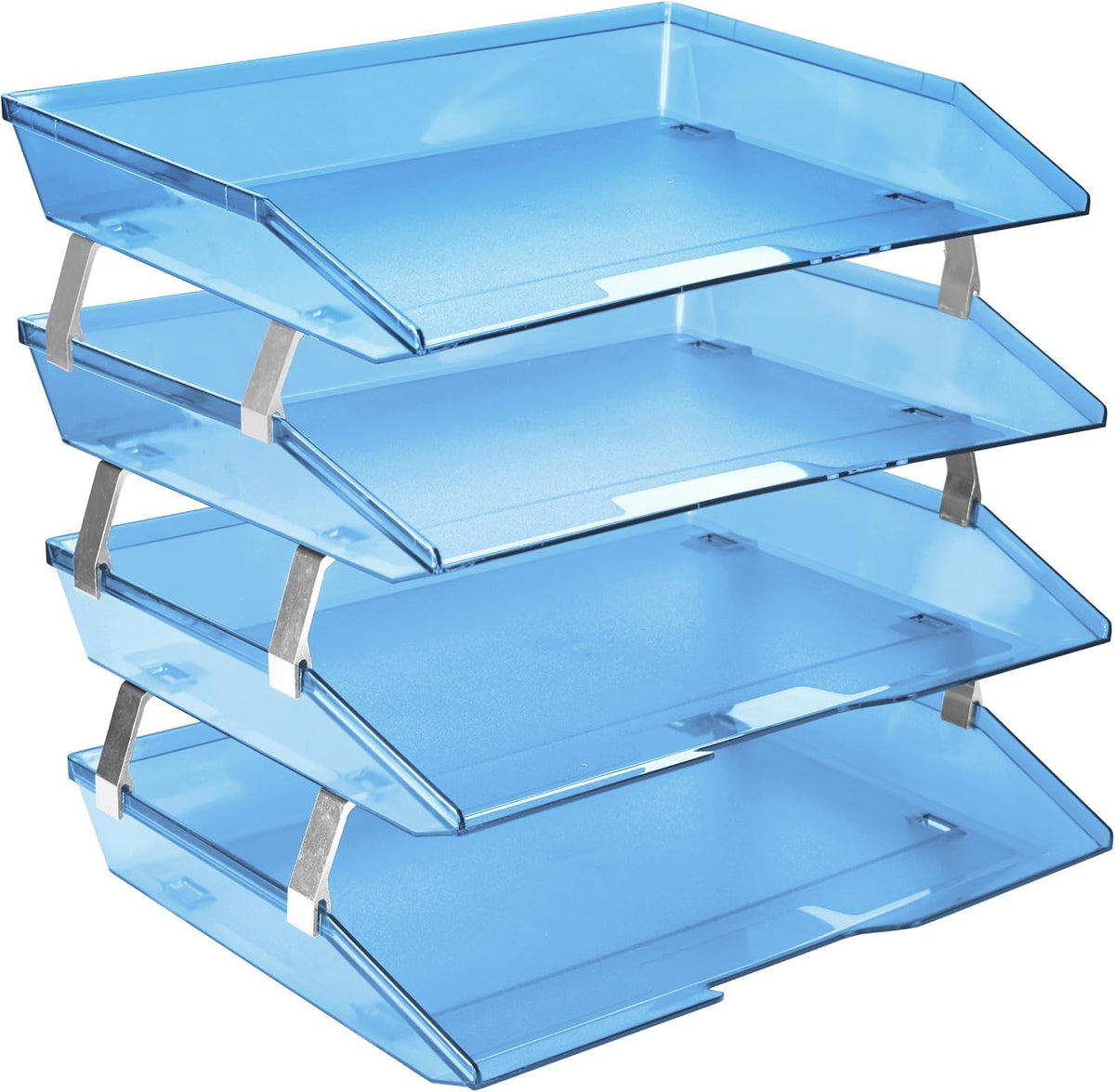 Acrimet Facility 4 Tier Letter Tray Side Load Plastic Desktop File Organizer ...