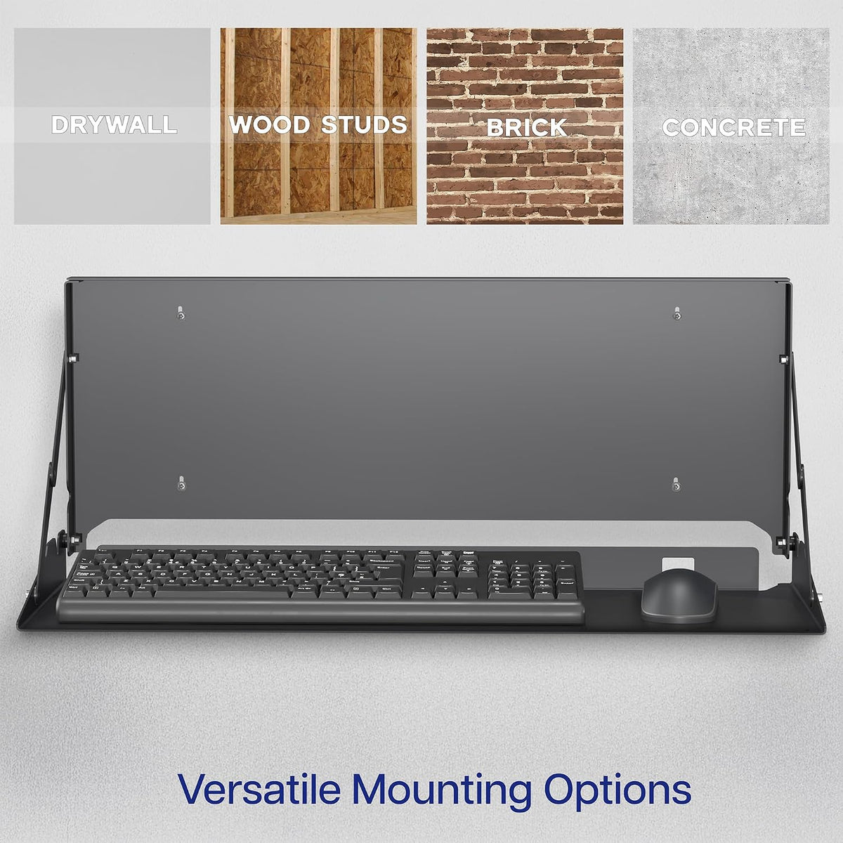 VIVO Black Flip Down 24 Inch Keyboard Tray Wall Mount, Mount-FDKB1