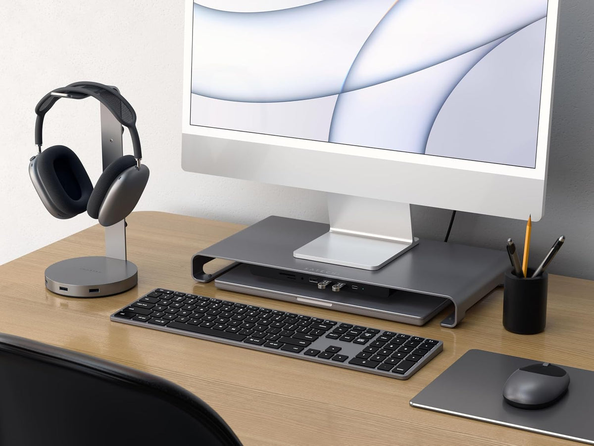 Satechi USB-C Hub Monitor Stand, 3 USB 3.0 Ports, For Desktop Computers