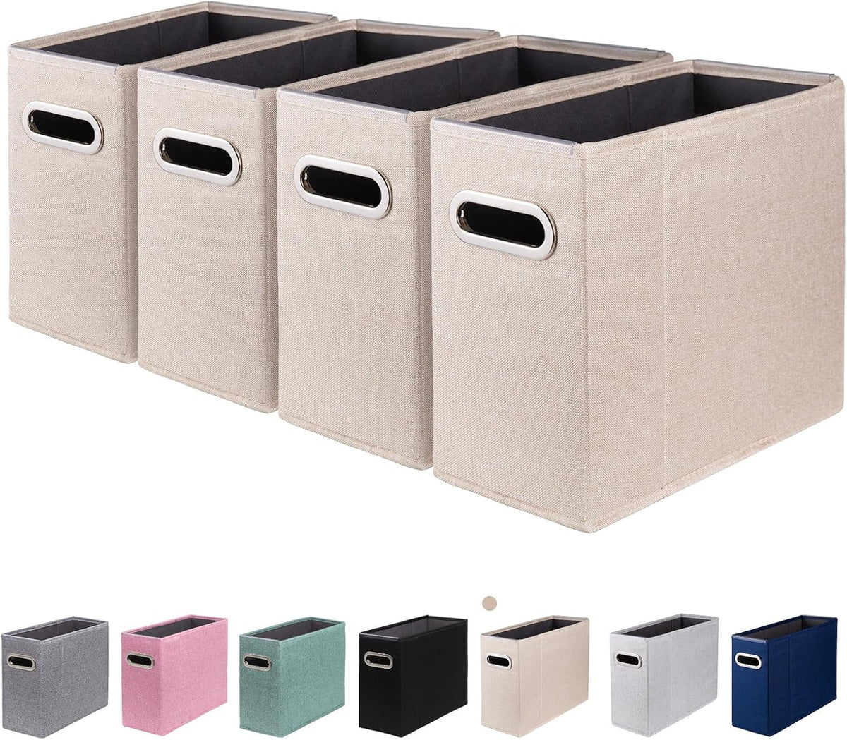 4 Packs Letter Size File Organizer, File Folders Organizer, Fabric Storage Bo...