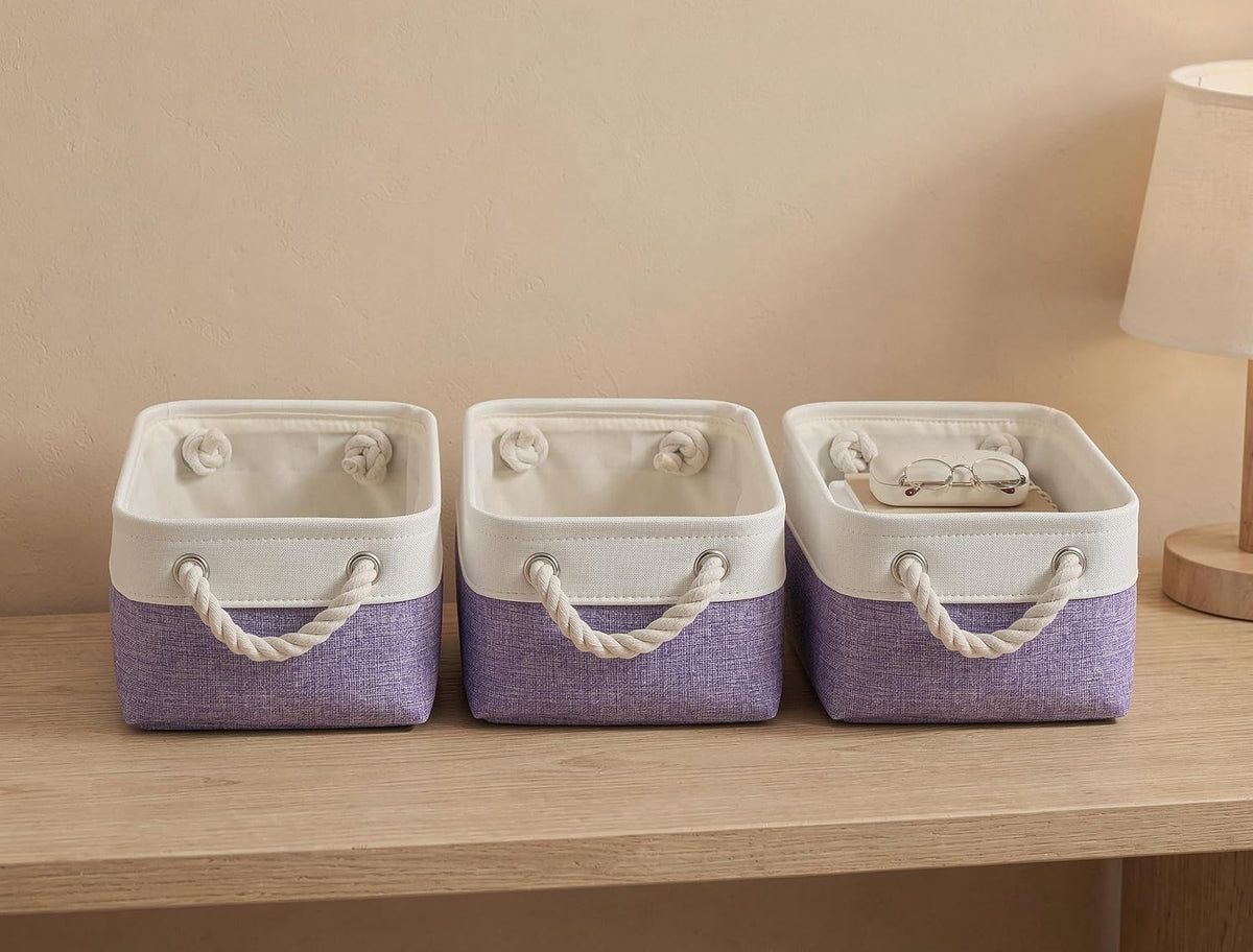 11.8x7.9x5.2 Inch Fabric Small Storage Bins with Handles 6 Pack