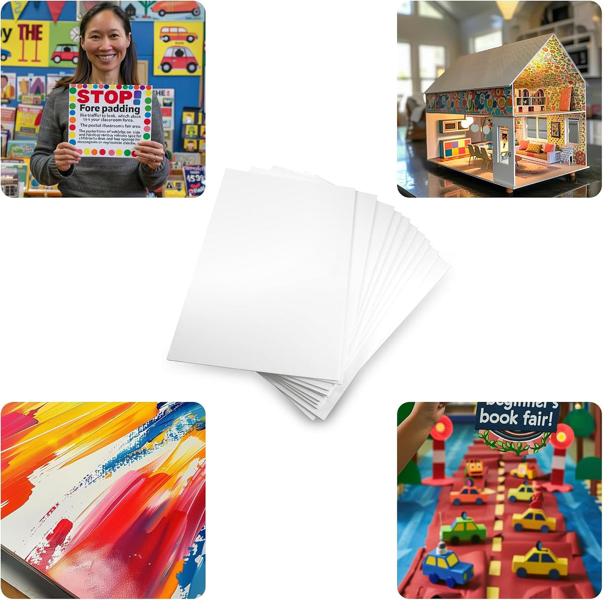 3 Pack White Foam Board, 24" x 36" Foam Core Board, 0.2" Thick...