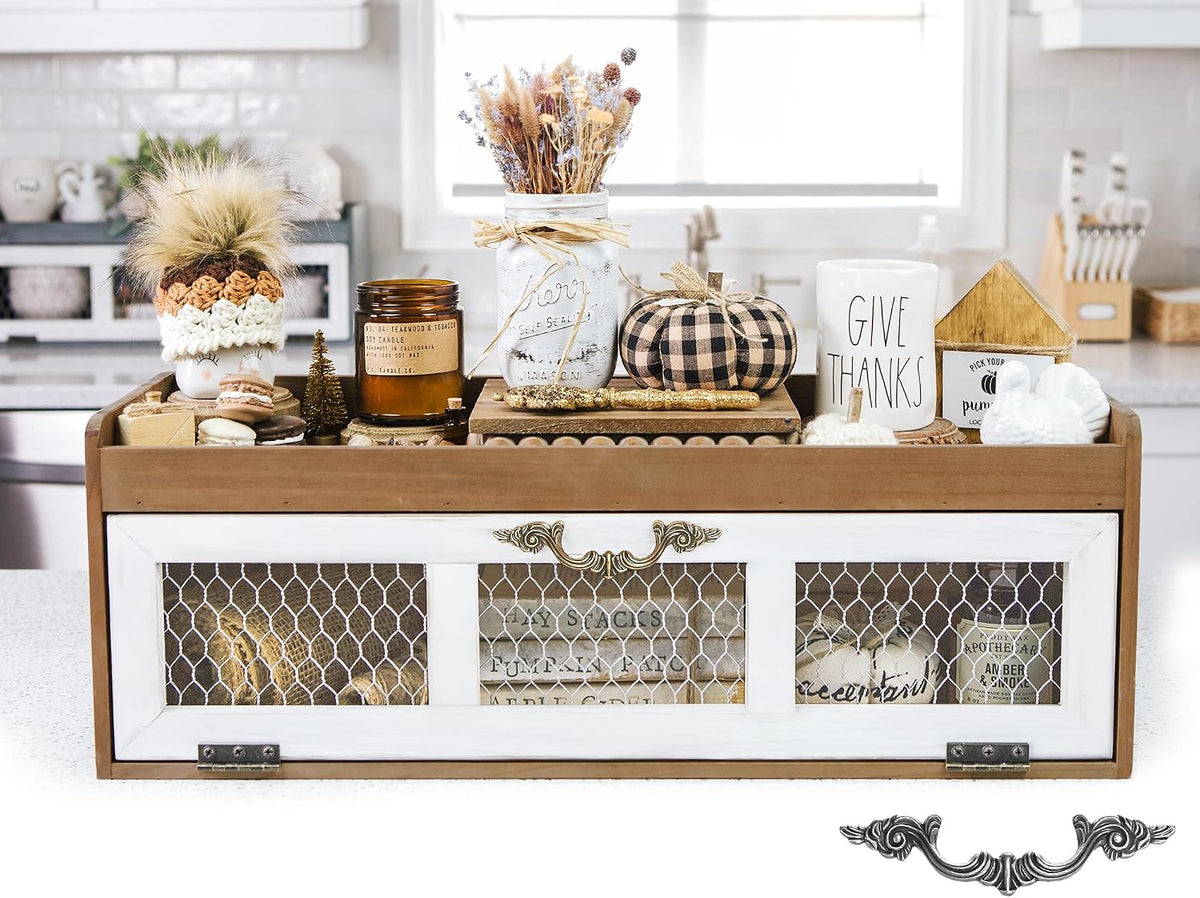 Felt Creative Home Goods Farmhouse Chicken Wire Countertop Shelving Organizer...