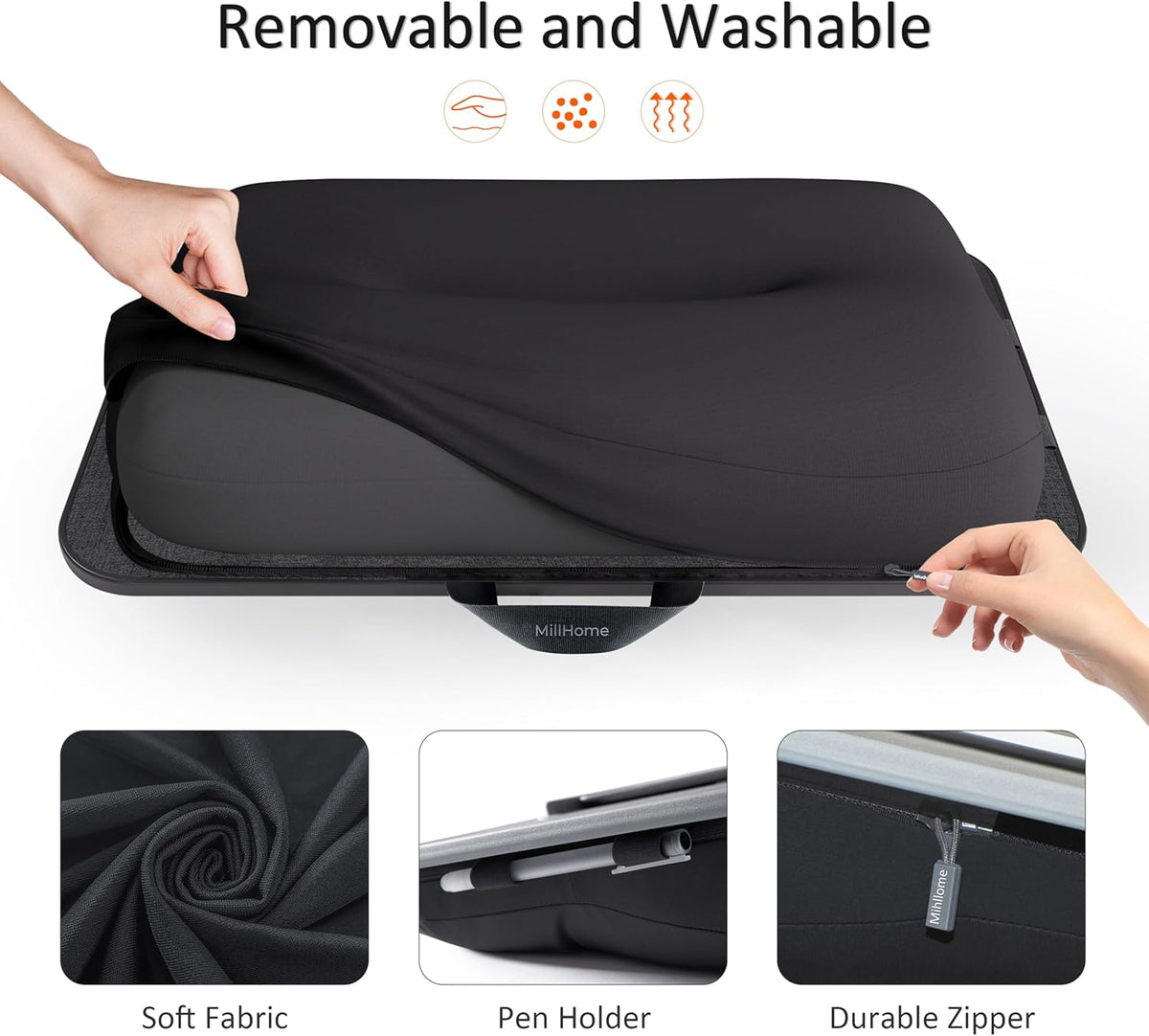 Lap Desk with Cushion, Fits up to 17 inch Laptop, Pillow Designed, Portable L...