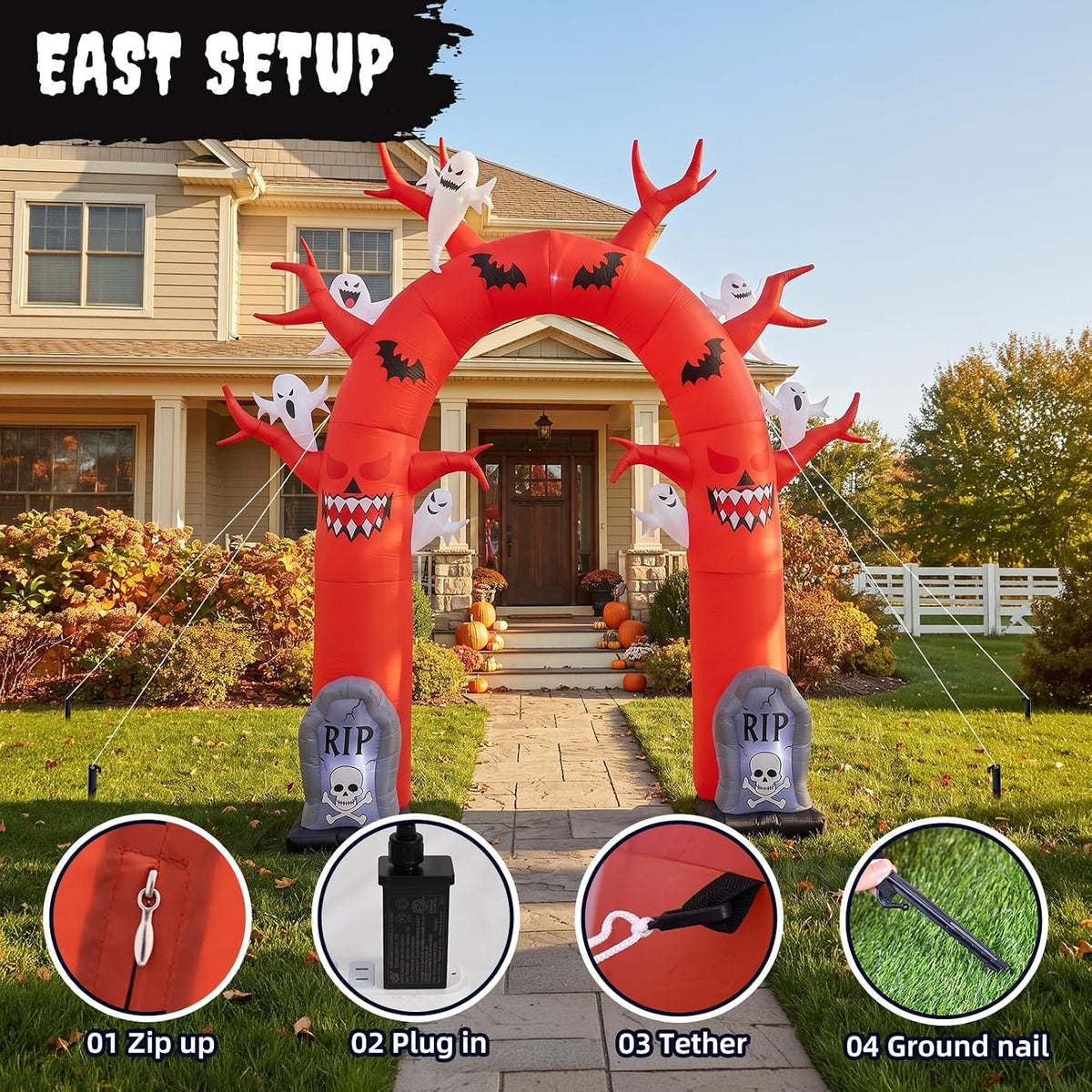 10FT Halloween Inflatable Archway Outdoor Decorations, Giant Blow Ups Arch