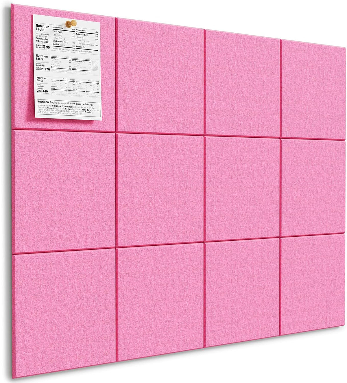MaxGear Felt Bulletin Board 48" x 36", Pink Felt Wall Tiles Wall Decor