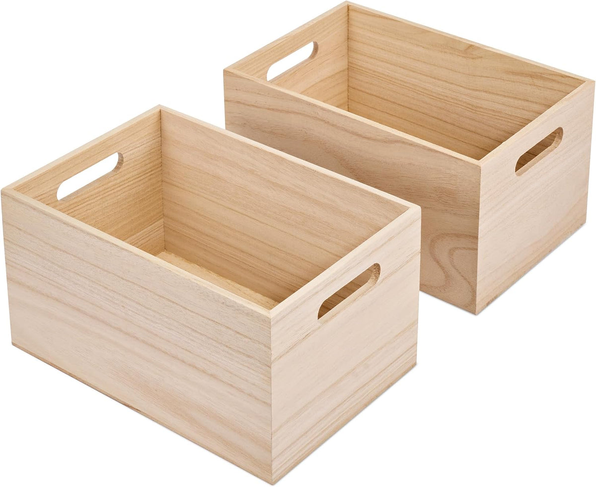 Sorbus Unfinished Wooden Boxes for Storage, Pantry & Crafts (2 Pack)