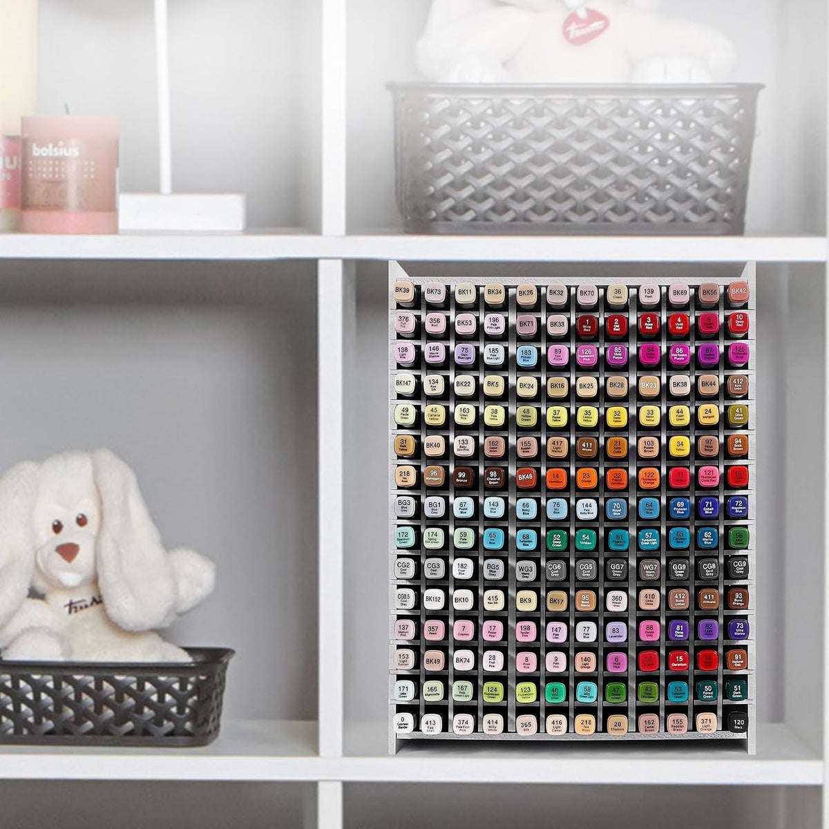 Marker Organizer for Desk,180 Slots Marker Storage with Divider