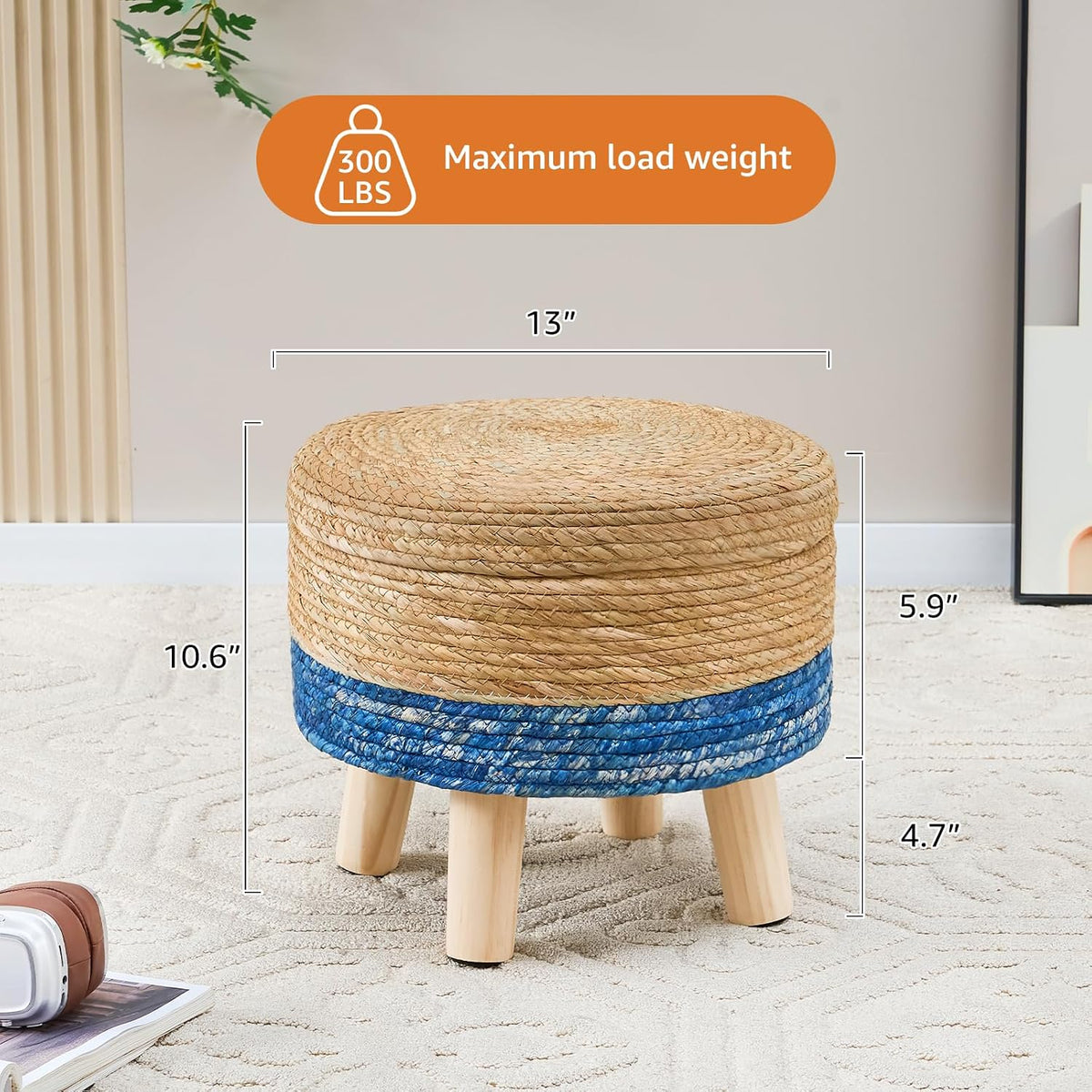 Cpintltr Storage Ottoman Poufs Handwoven Foot Stool