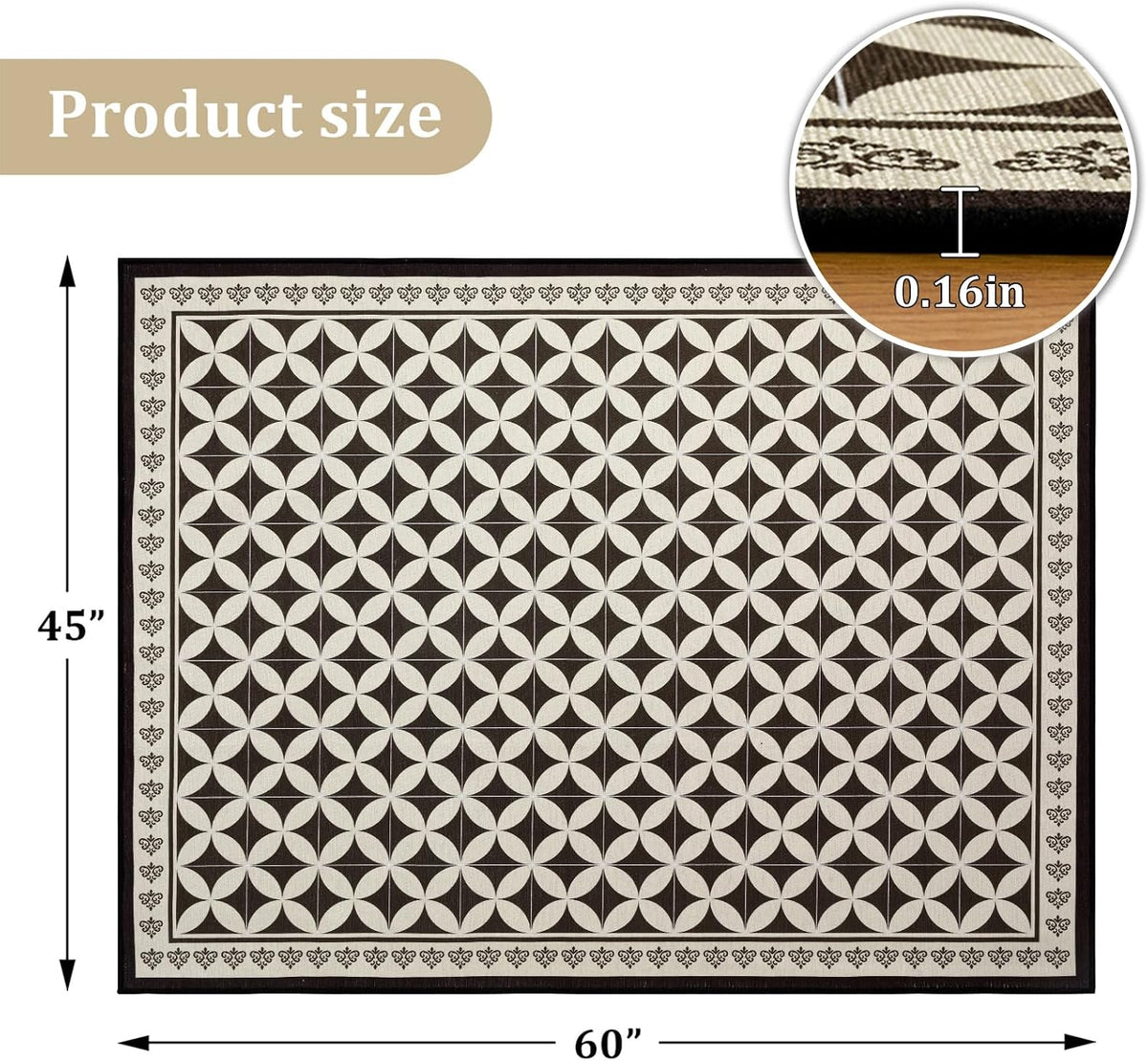 Office Chair Mat for Hardwood Floor, 60"x45" Easy Glide Computer De...