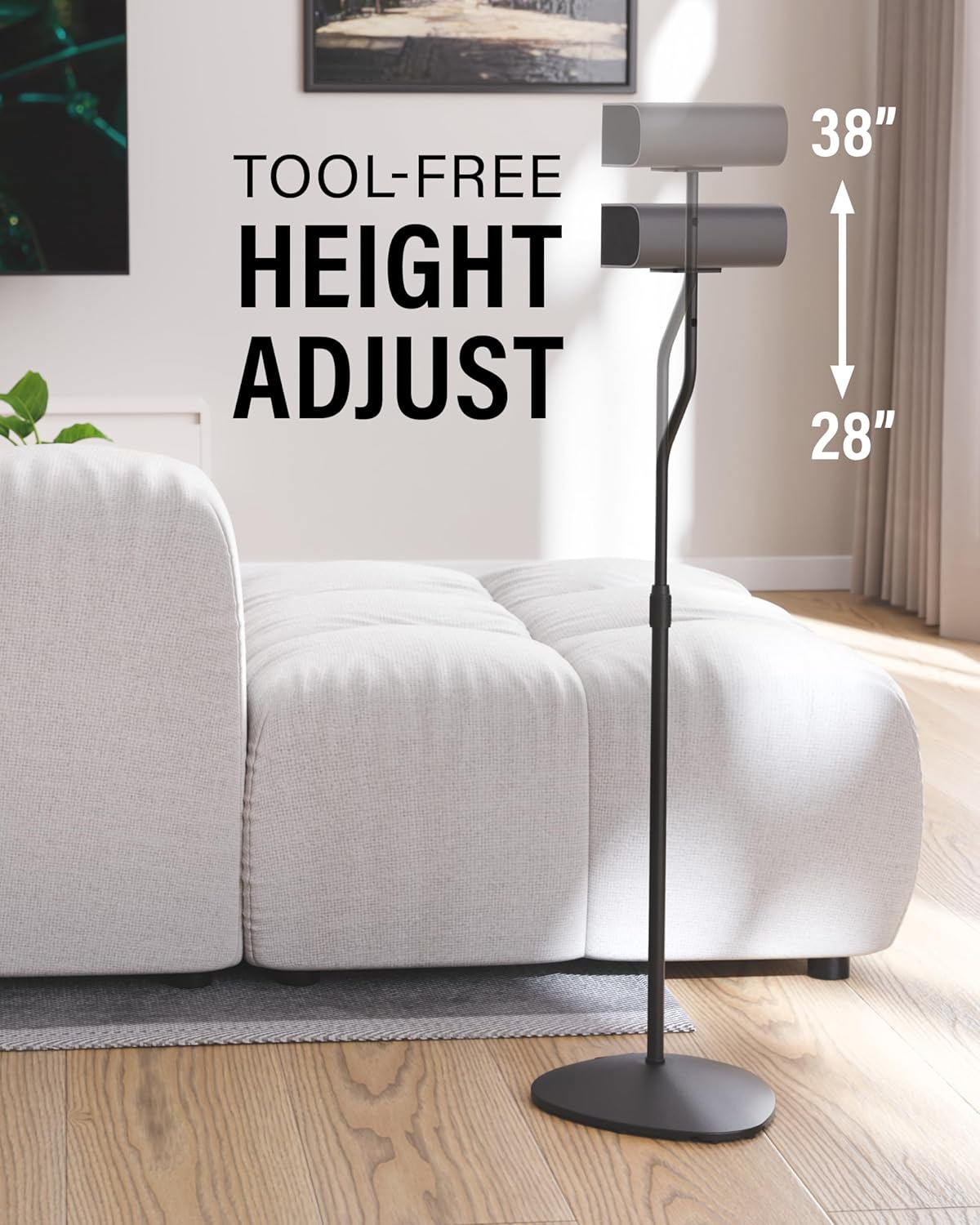 SANUS Height Adjustable Speaker Stands for Satellite & Bookshelf Speakers