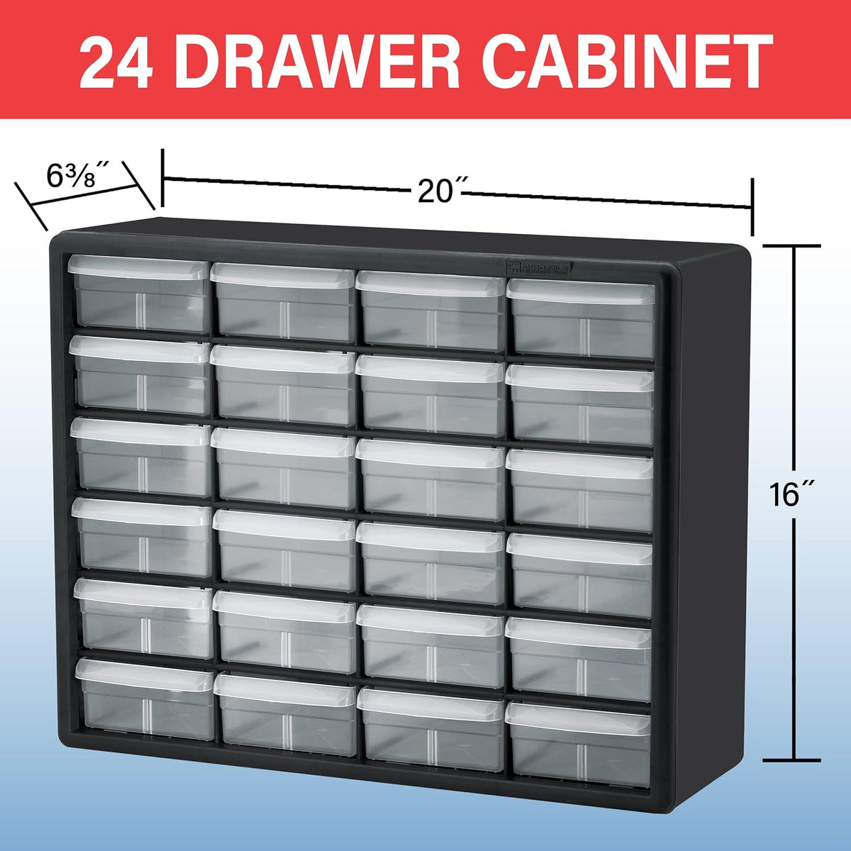 Akro-Mils 24 Cabinet 10724, Plastic Parts Storage Hardware and Craft Cabinet,...