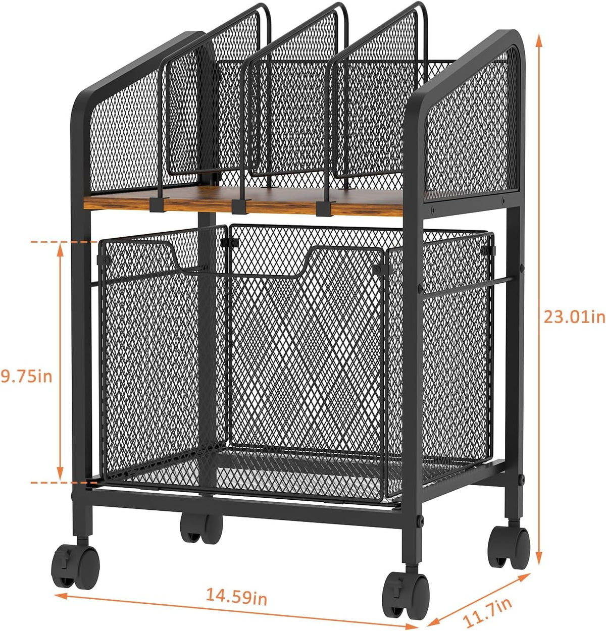 Tiaoheka Rolling File Cabinet with Adjustable Dividers, Vertical Filing Cabin...