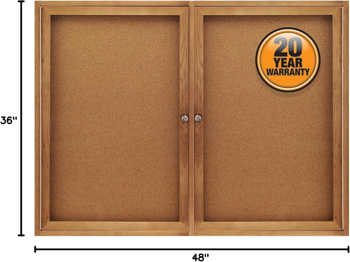 Quartet Bulletin Board, 4' x 3' Enclosed Cork Notice Board, Lockable ...