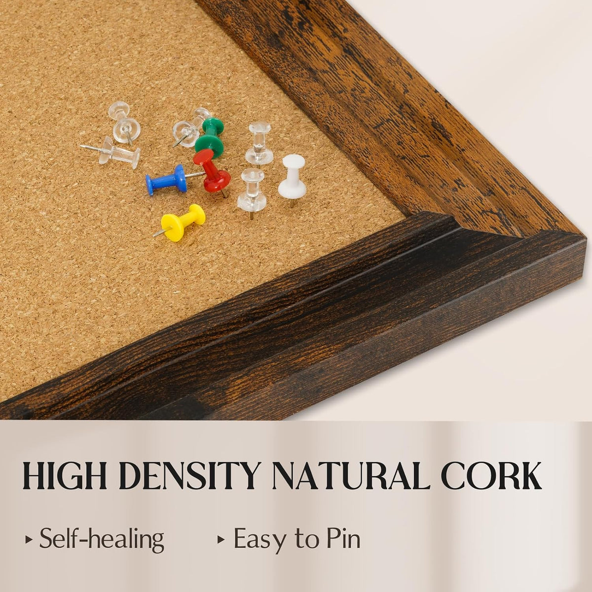 Large Cork Board Bulletin Board, 48"x36" Corkboard for Wall