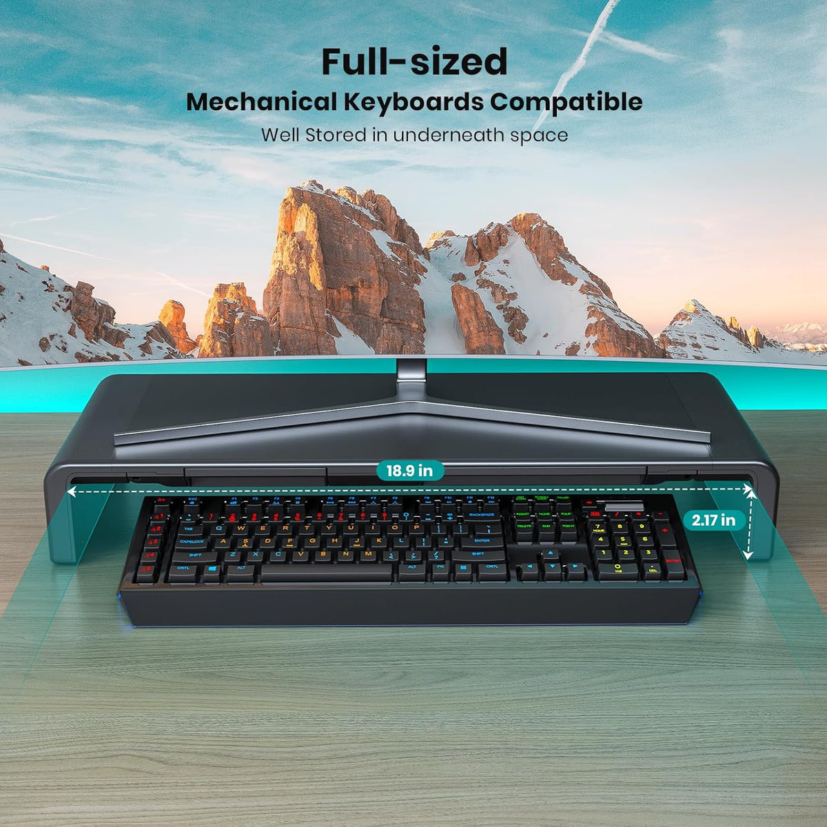 Klearlook Computer Monitor Stand for Desk, Adjustable Foldable Monitor Riser ...
