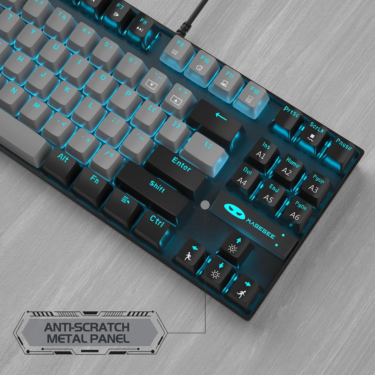 MageGee 75% Mechanical Gaming Keyboard, Blue Switch, LED Backlit, 87 Keys Com...