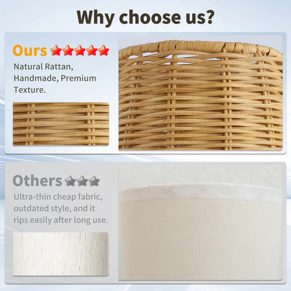 Rechargeable Cordless Table Lamp with Rattan Shade, 5200mAh Touch Dimmable Ba...