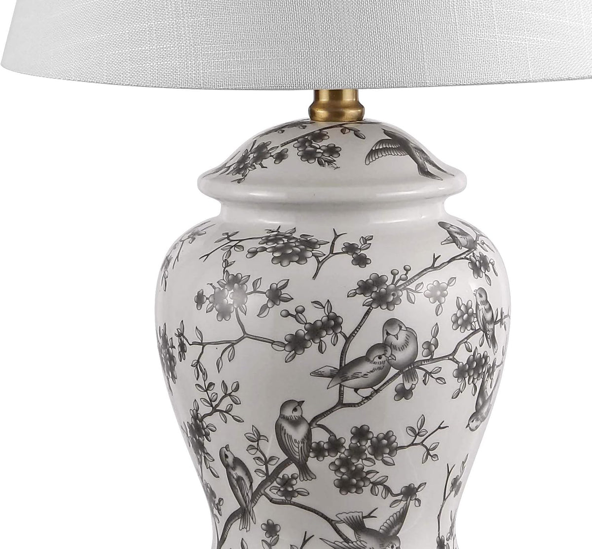 JONATHAN Y Penelope Ginger Jar 22" LED Table Lamp, Gray/White