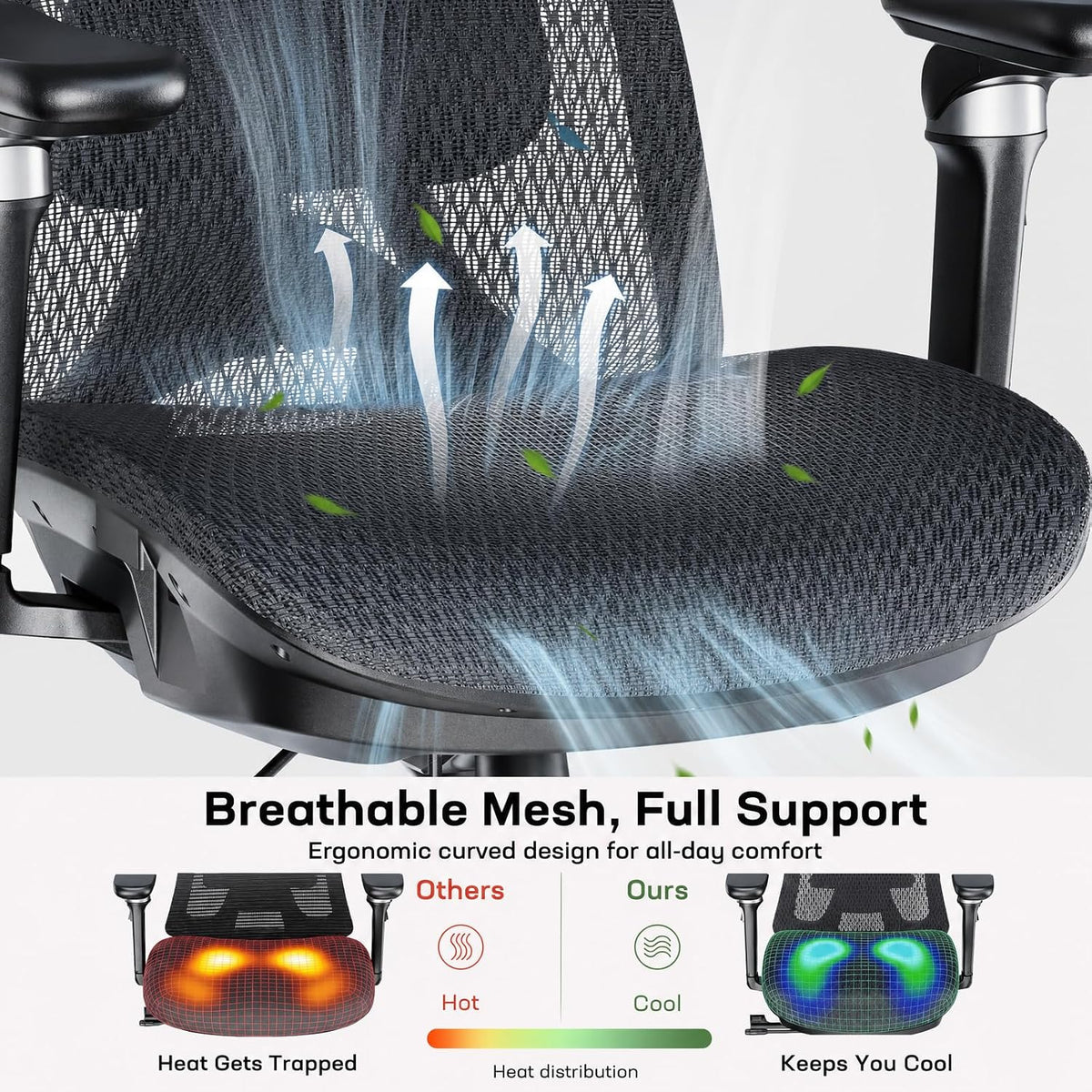 Marsail Mesh Ergonomic Office Chair with Sliding seat Depth Mesh Desk Chair