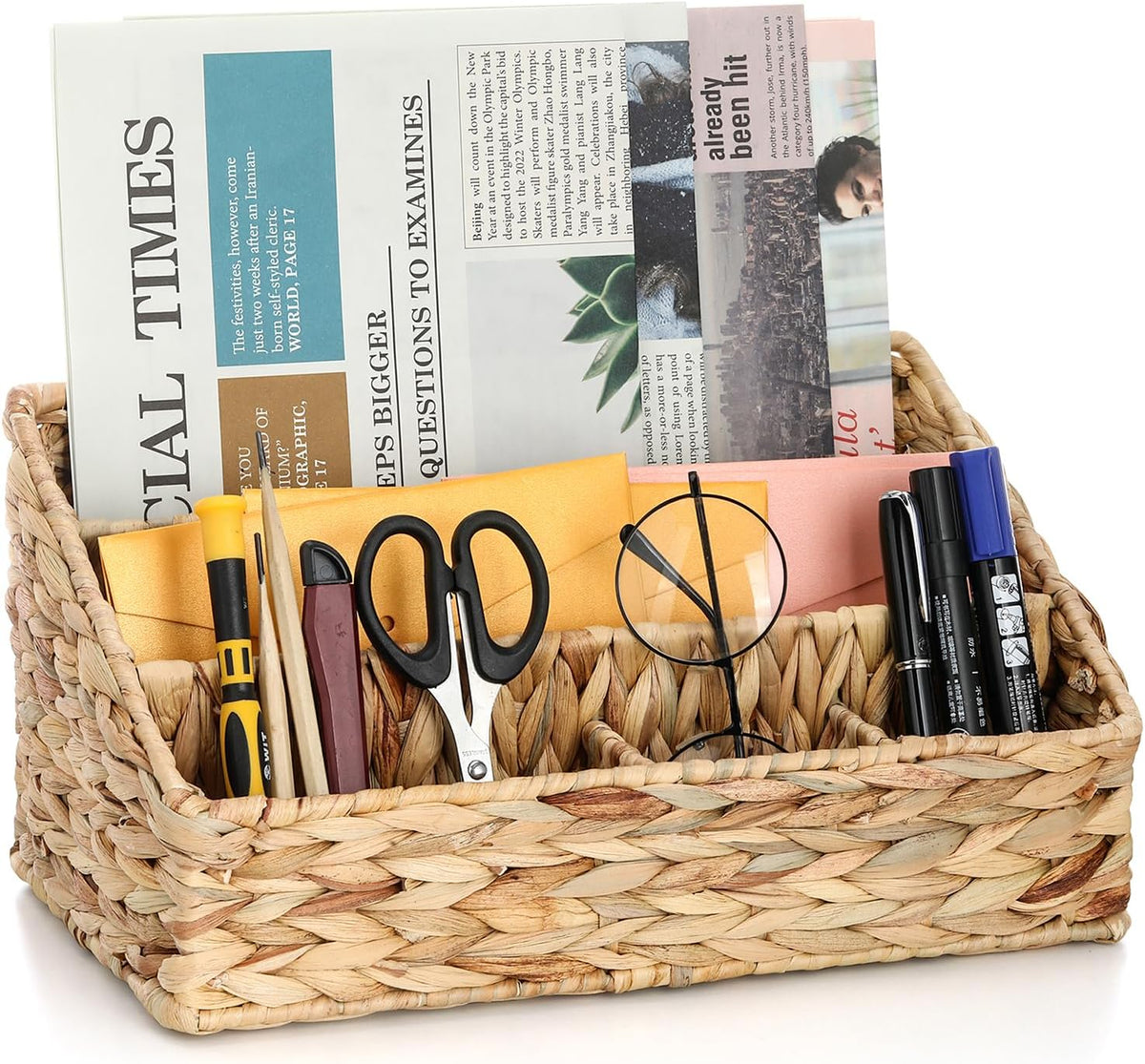 Desk Organizer – Countertop Mail Organizer, Magazine Holder, Boho Decor Water...